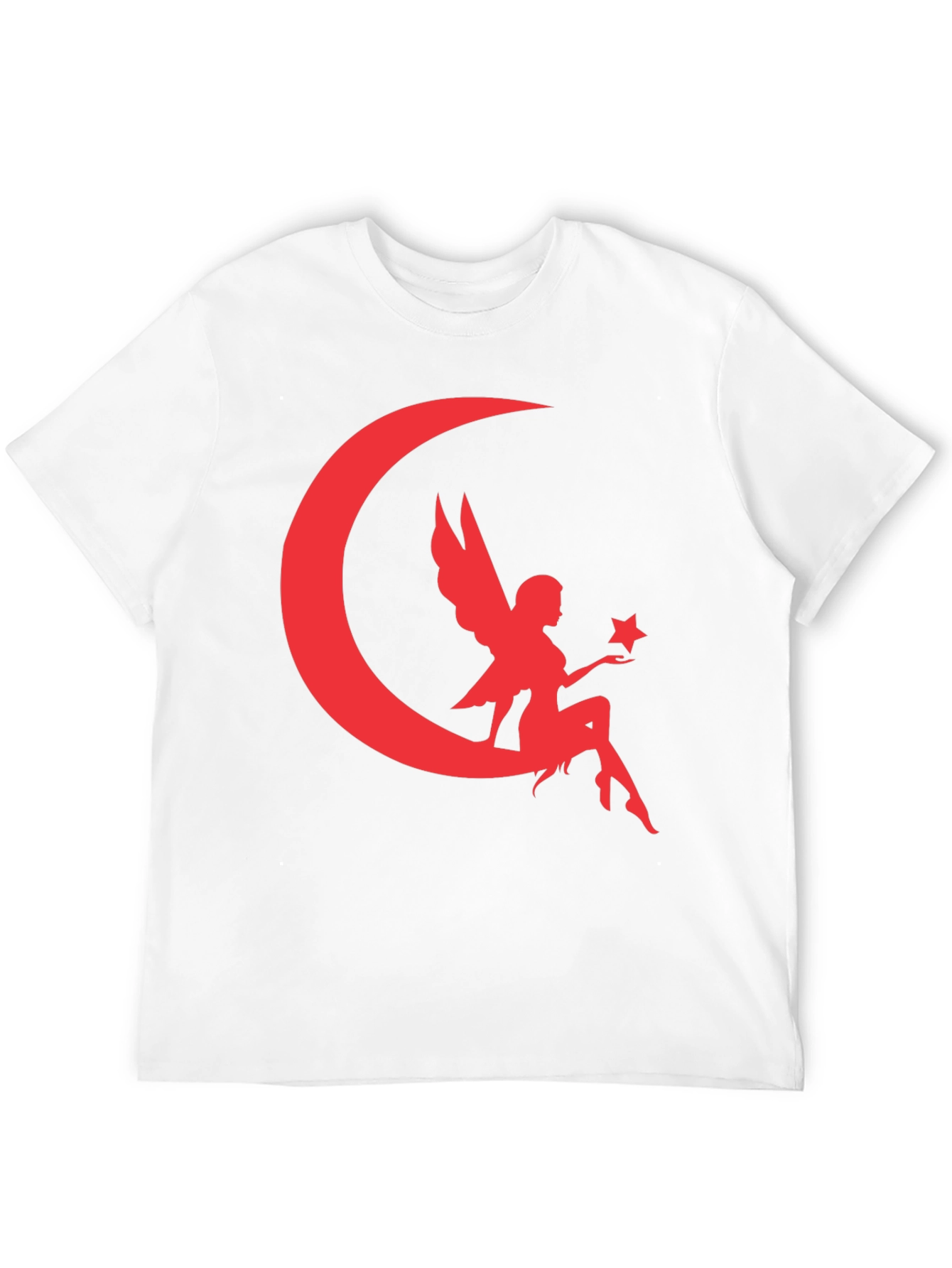 Black Fairy Moon Graphic Tee - Black Cotton Blend T-Shirt view 12