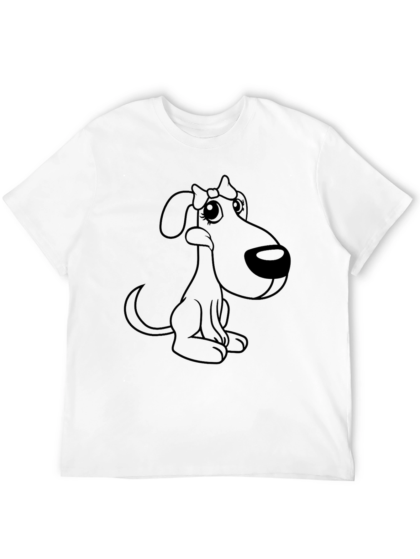 Black Cute Cartoon Dog Graphic T-Shirt view 12