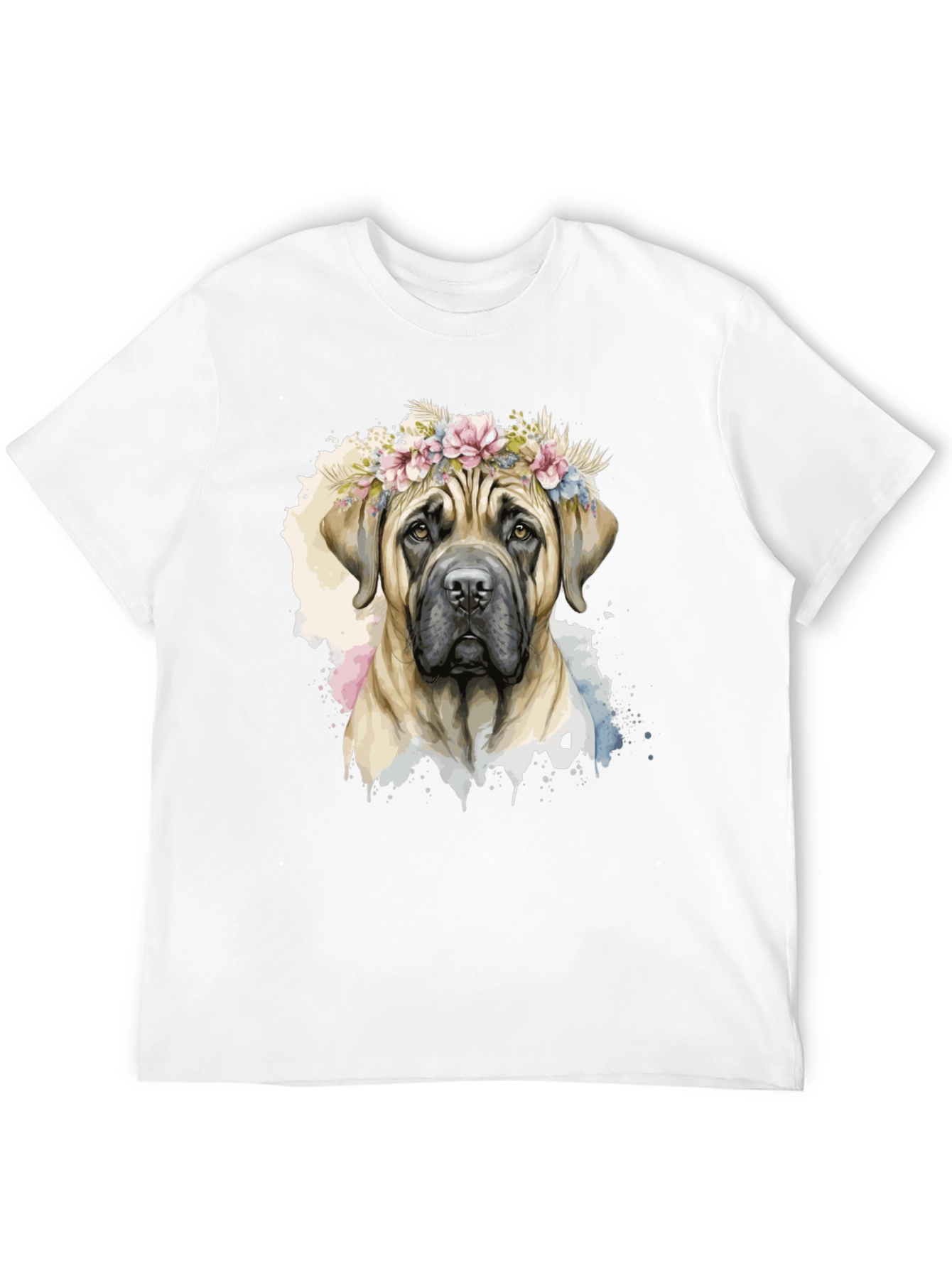Black Dog with Flower Crown T-Shirt view 12
