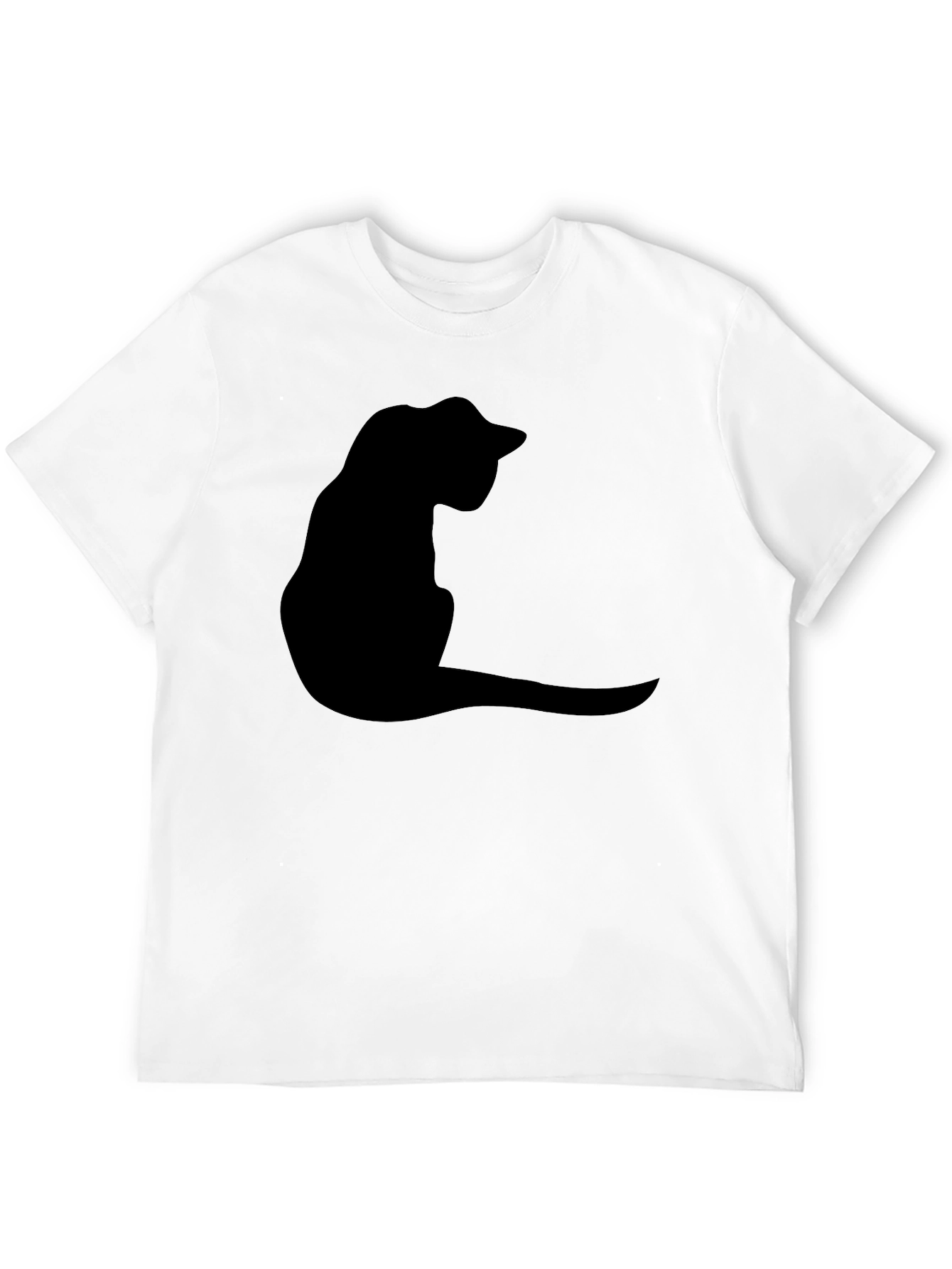 Black Black Cat Silhouette T-Shirt - Casual Graphic Tee view 12