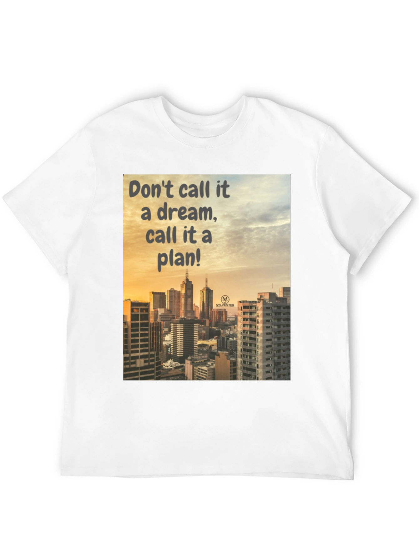 Black Dream to Plan Black T-Shirt: Cityscape Motivation view 12