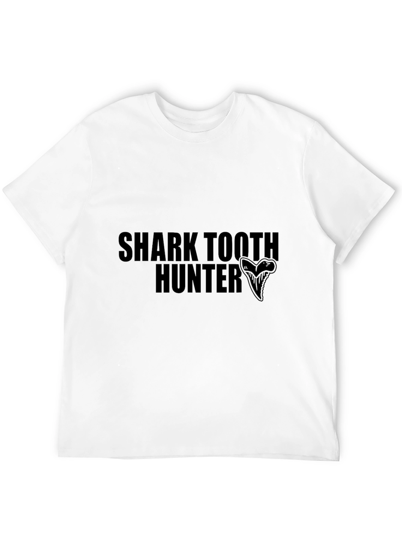 Black Shark Tooth Hunter Graphic Tee - Black Cotton T-Shirt view 12