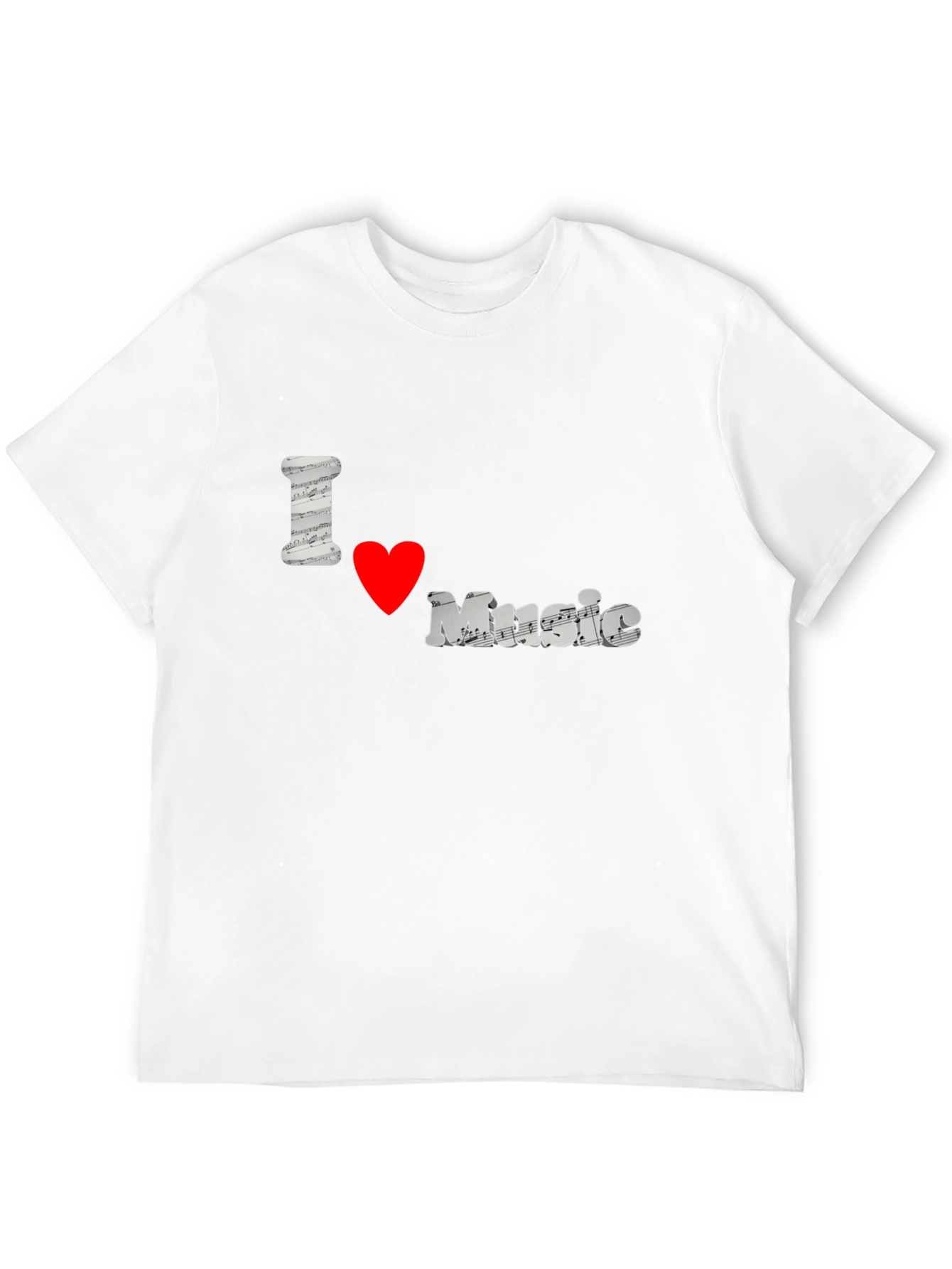 Black I Love Music Black T-Shirt view 12