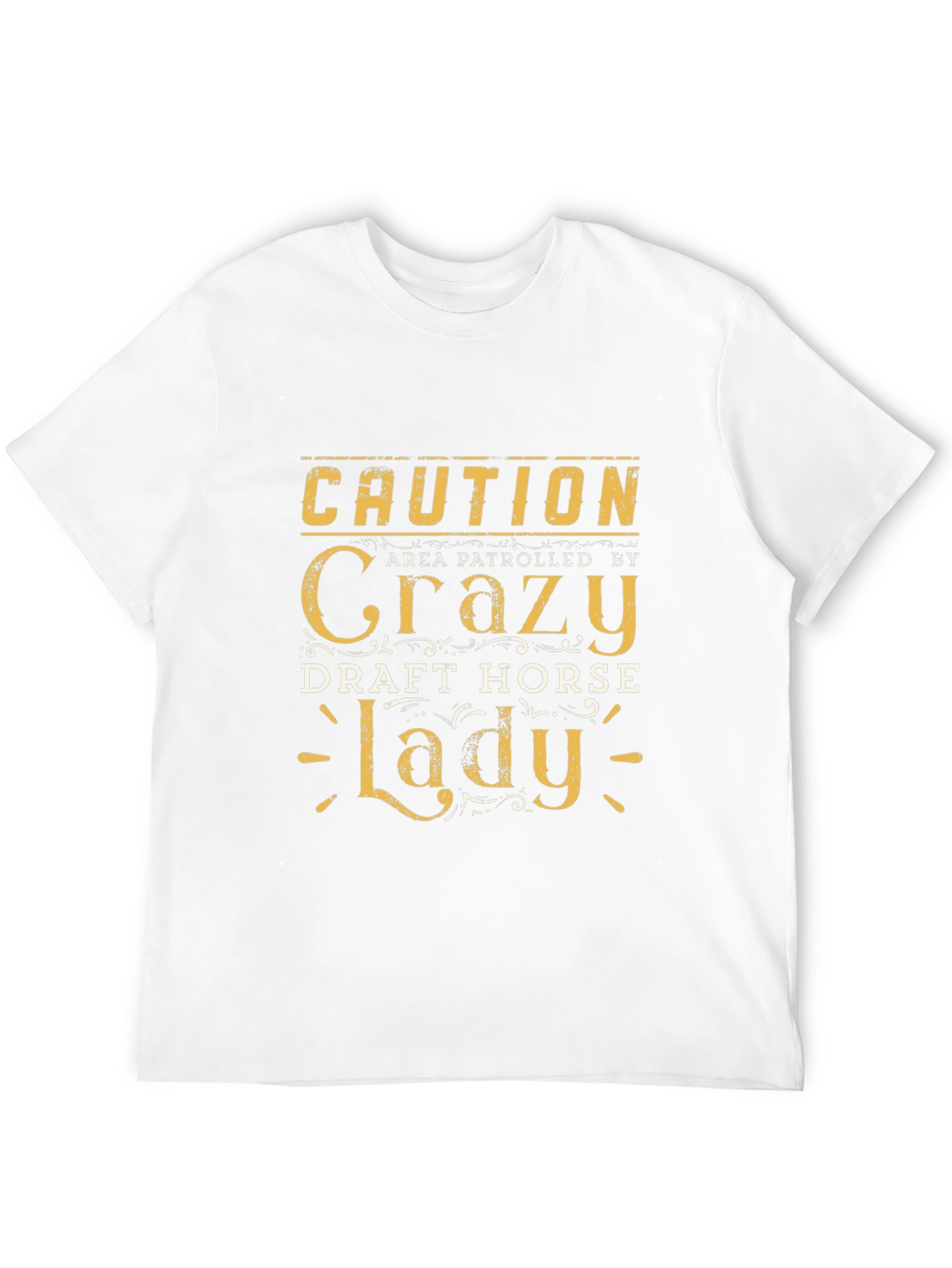 Black Caution Crazy Draft Horse Lady T-Shirt view 12