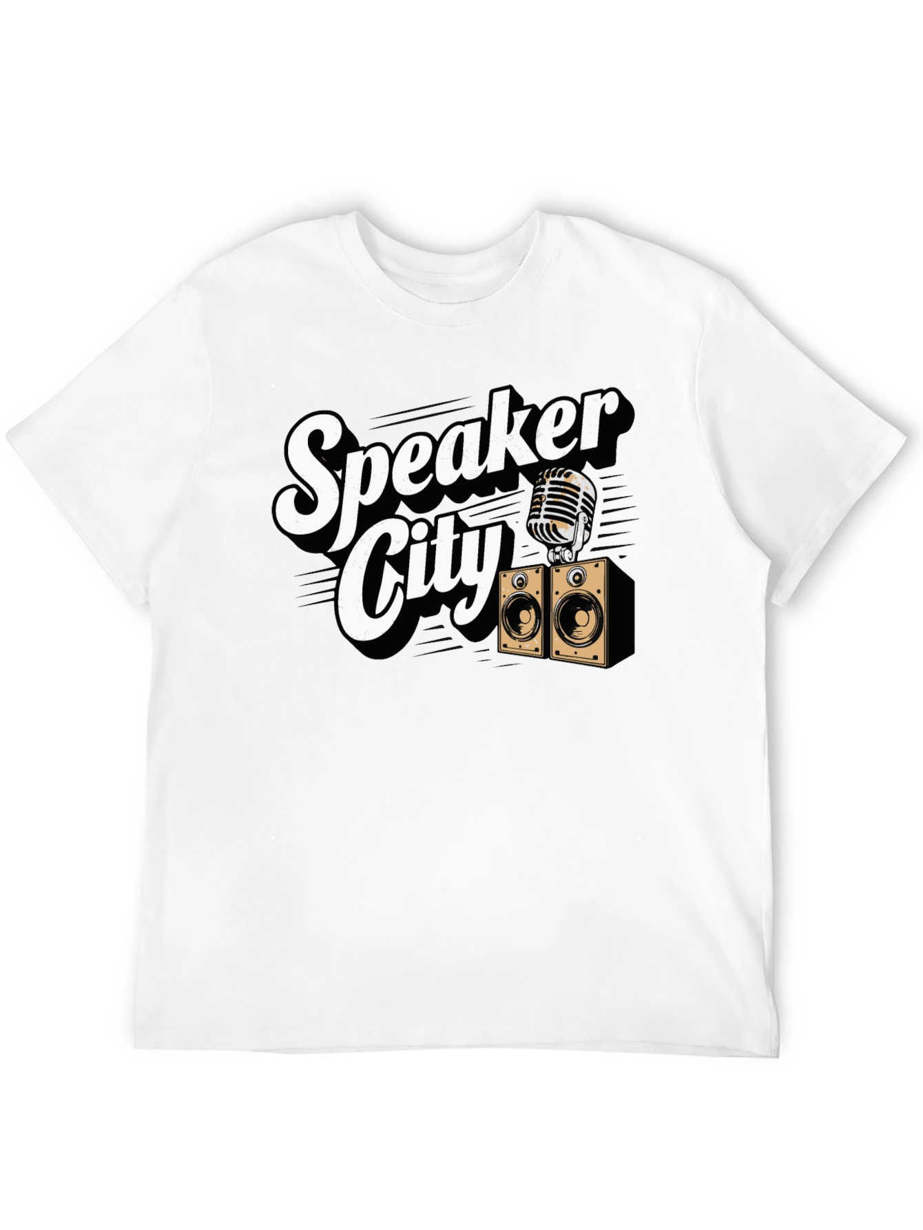 Black Speaker City Graphic T-Shirt - Retro Music Tee view 12