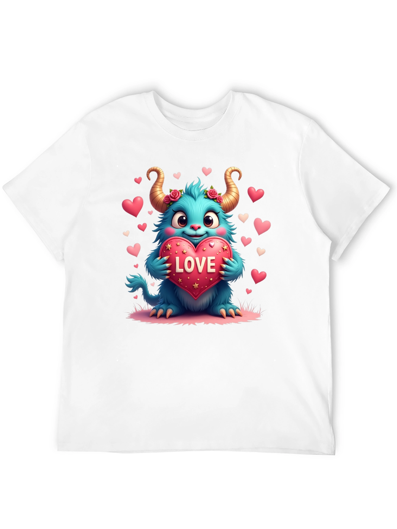 Black Monster Love Graphic Tee - Heart Valentine's view 12