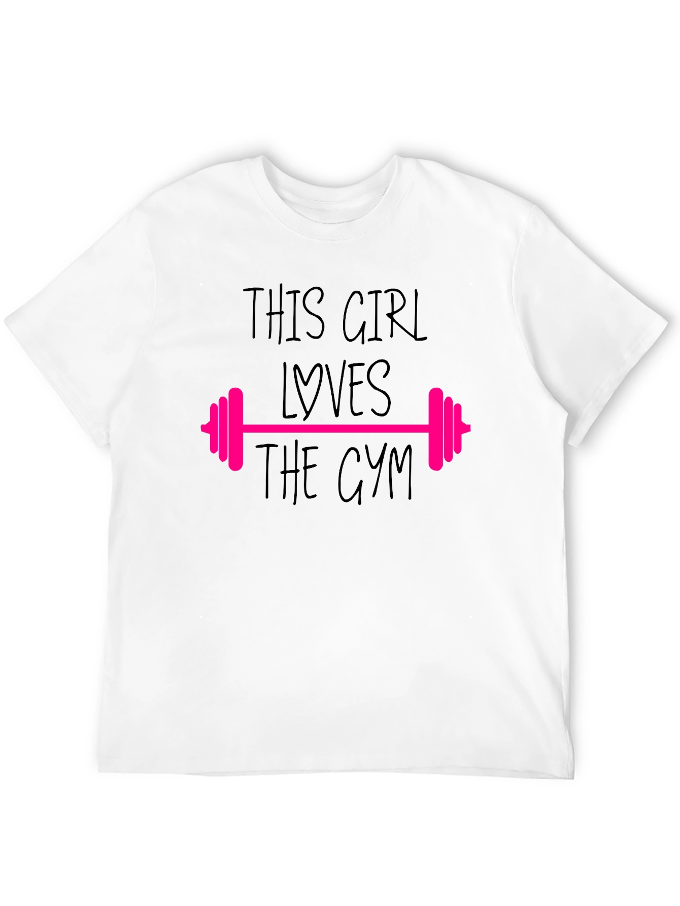 Black Gym Lover's T-Shirt - "This Girl Loves The Gym" view 12