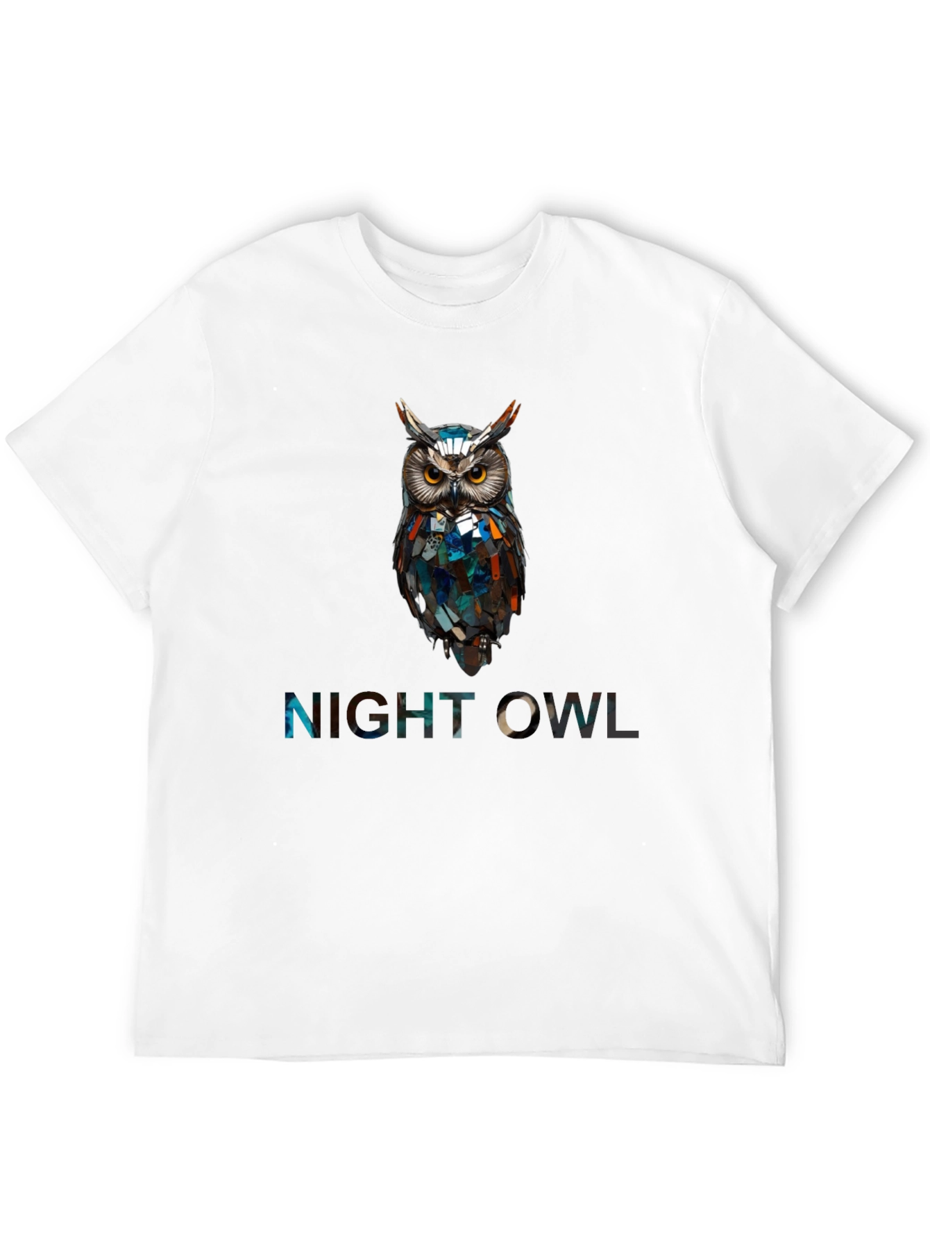 Black Night Owl Graphic Print T-Shirt view 12