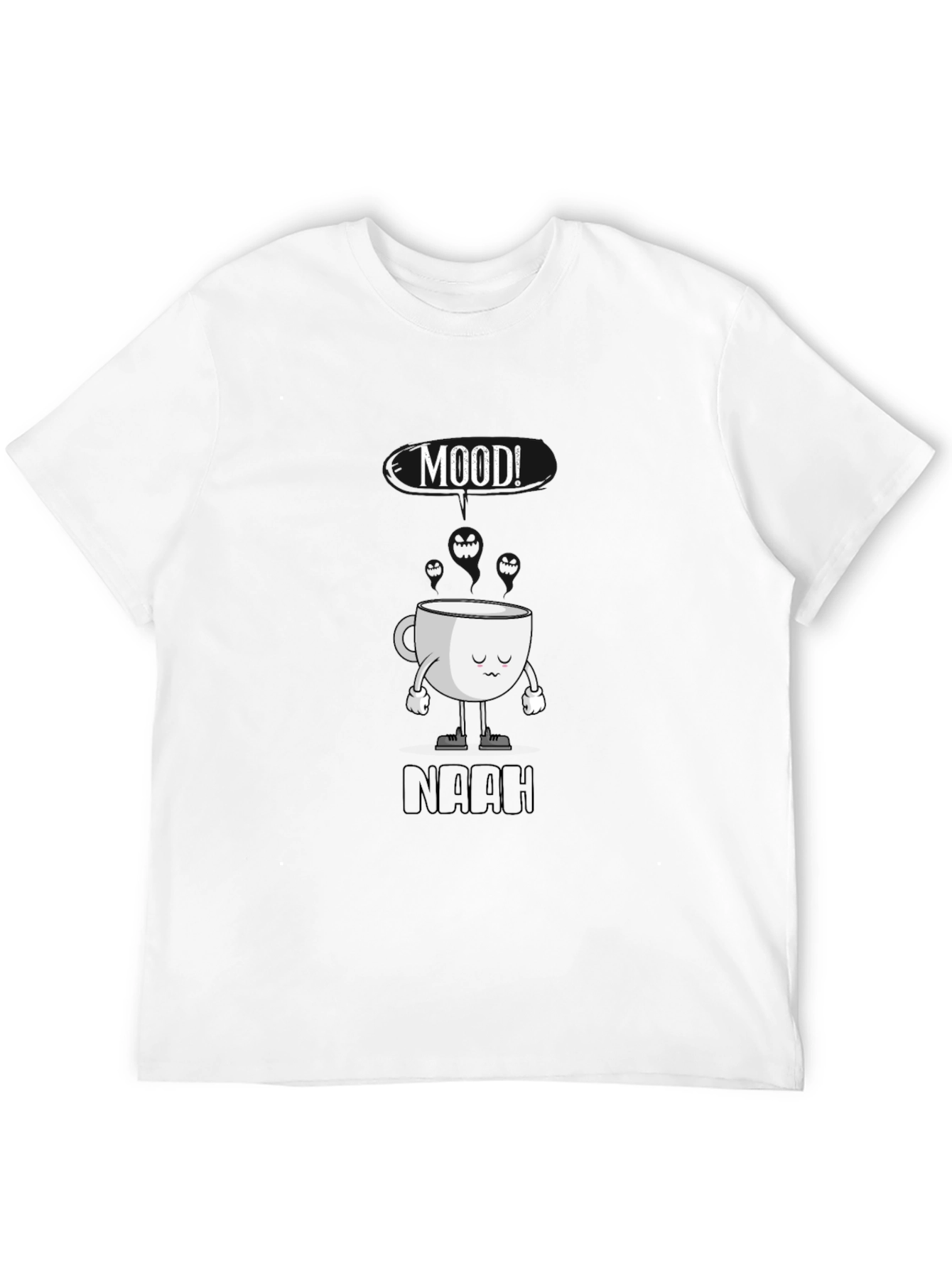 Black Mood! Coffee Cup Graphic Print Men's Black T-Shirt view 12