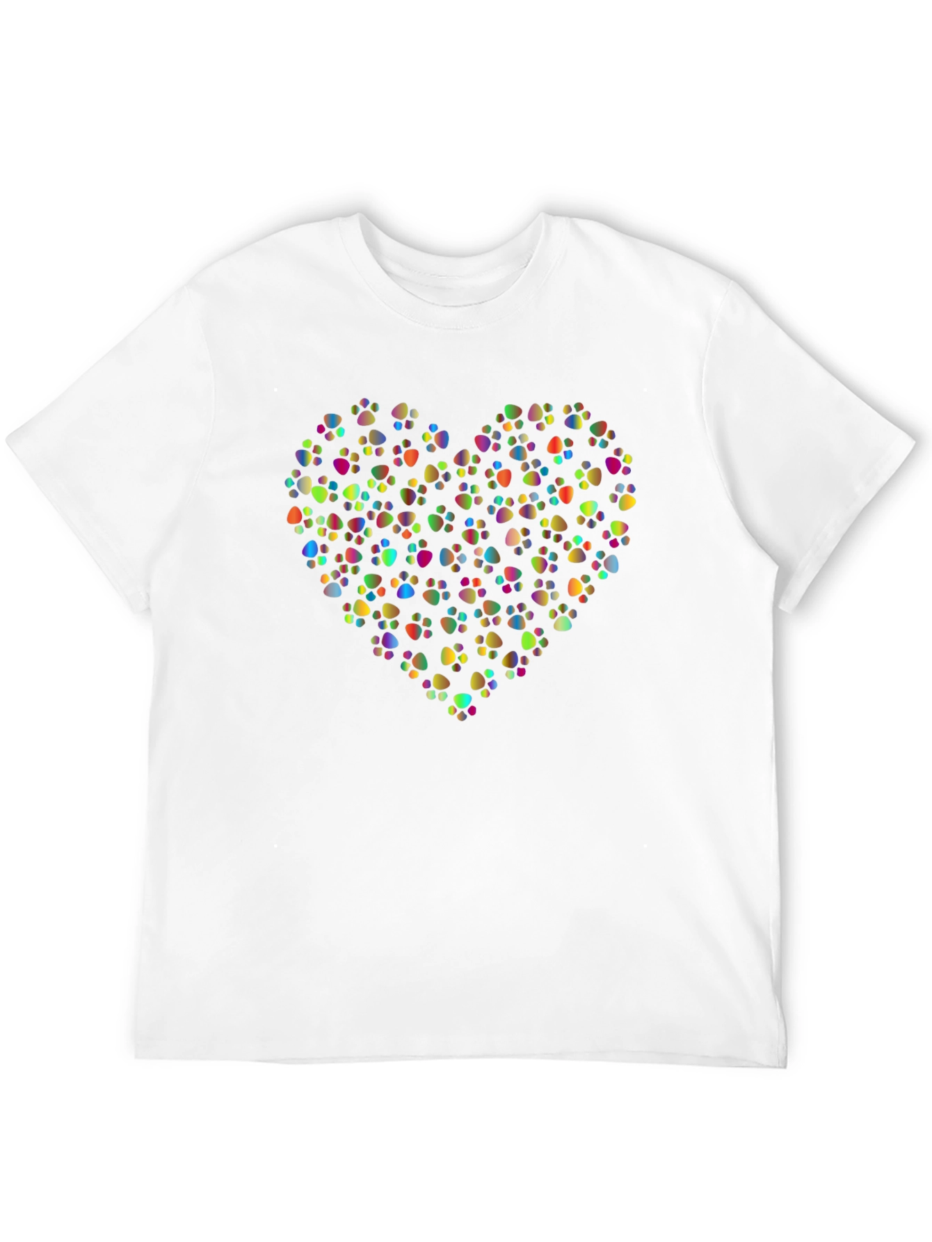 Black Paw Print Heart Black T-Shirt view 12