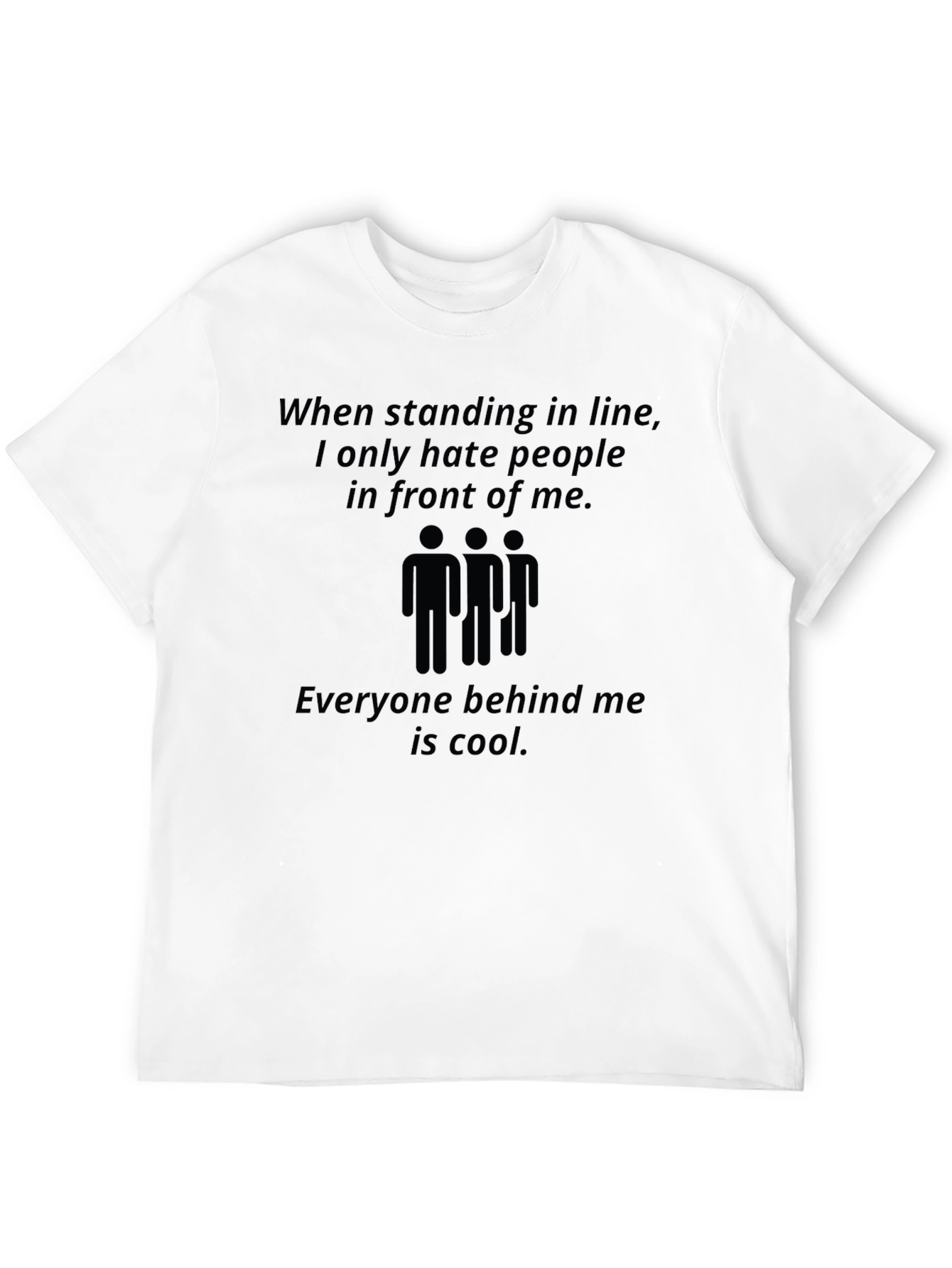Black Funny Graphic Tee - Hate People in Front view 12