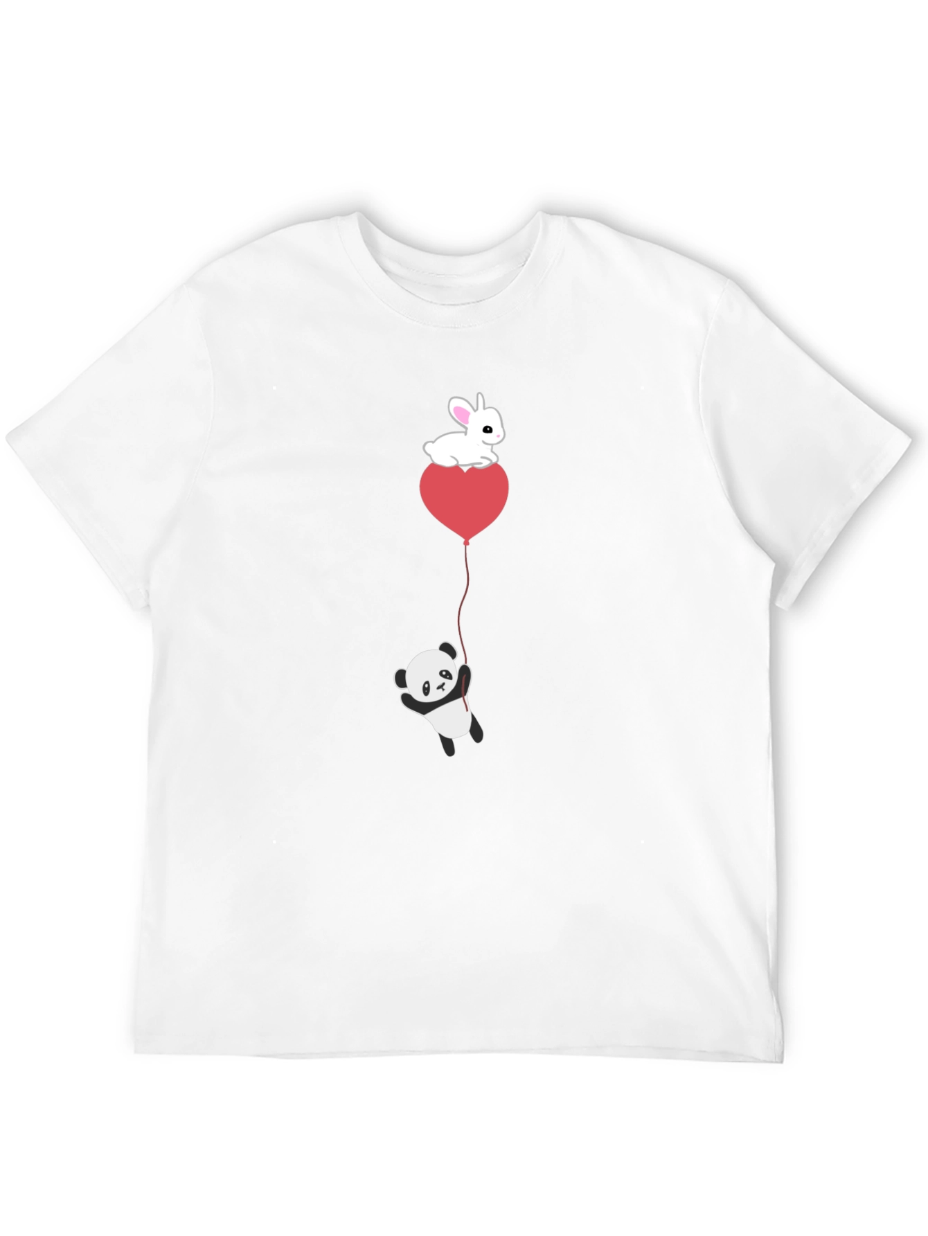 Black Panda & Bunny Heart Balloon T-Shirt view 12