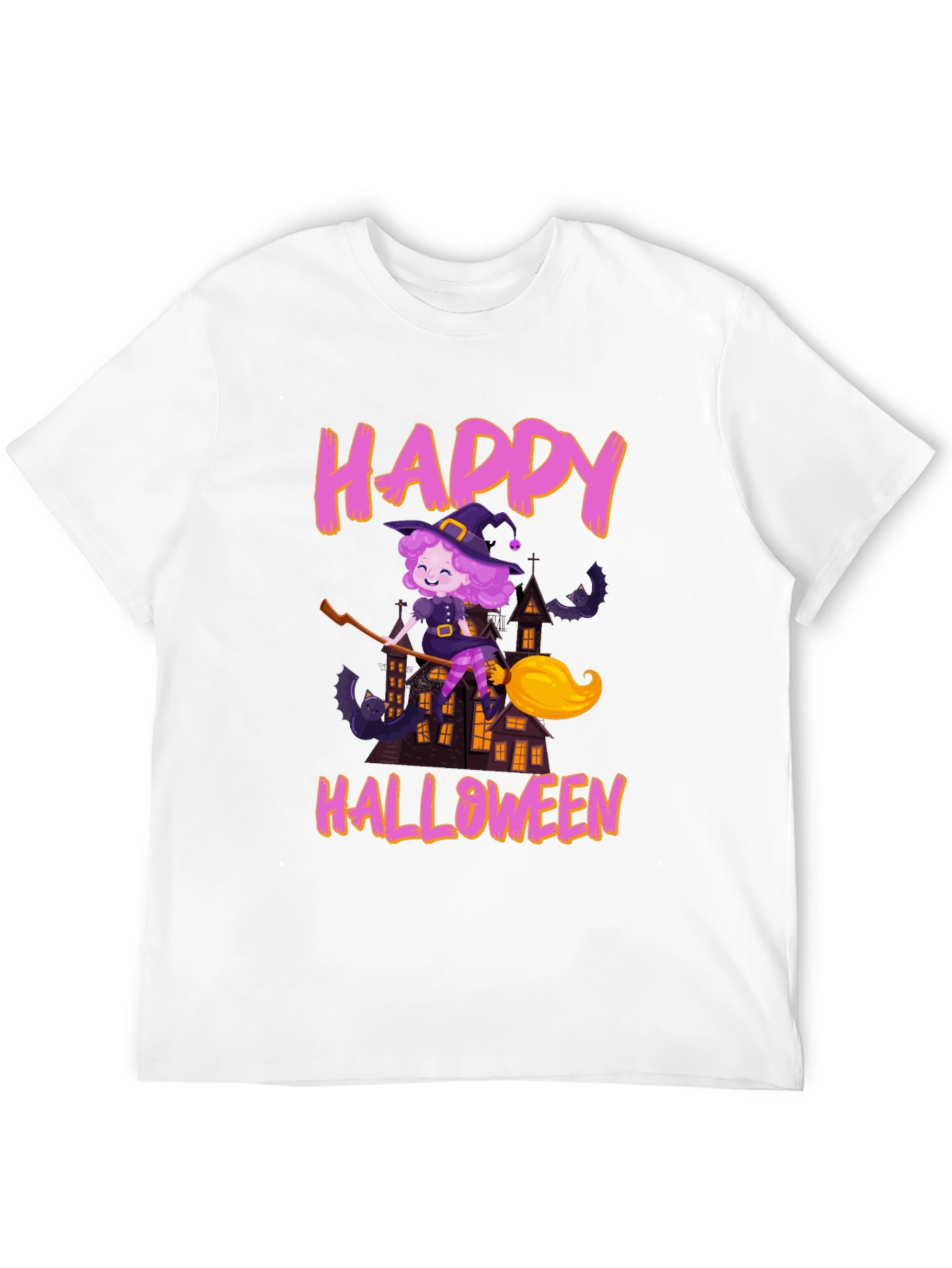 Black Happy Halloween Witch T-Shirt view 12