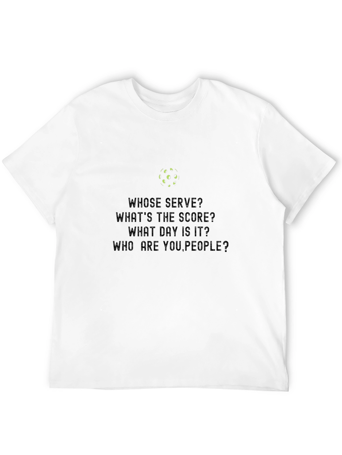 Black Pickleball Fan T-Shirt: Whose Serve? view 12