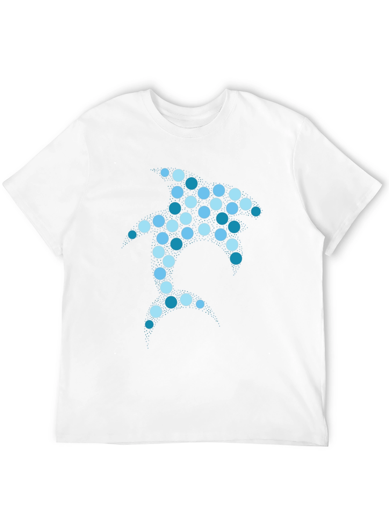 Black Geometric Shark Graphic T-Shirt - Black Cotton Blend view 12