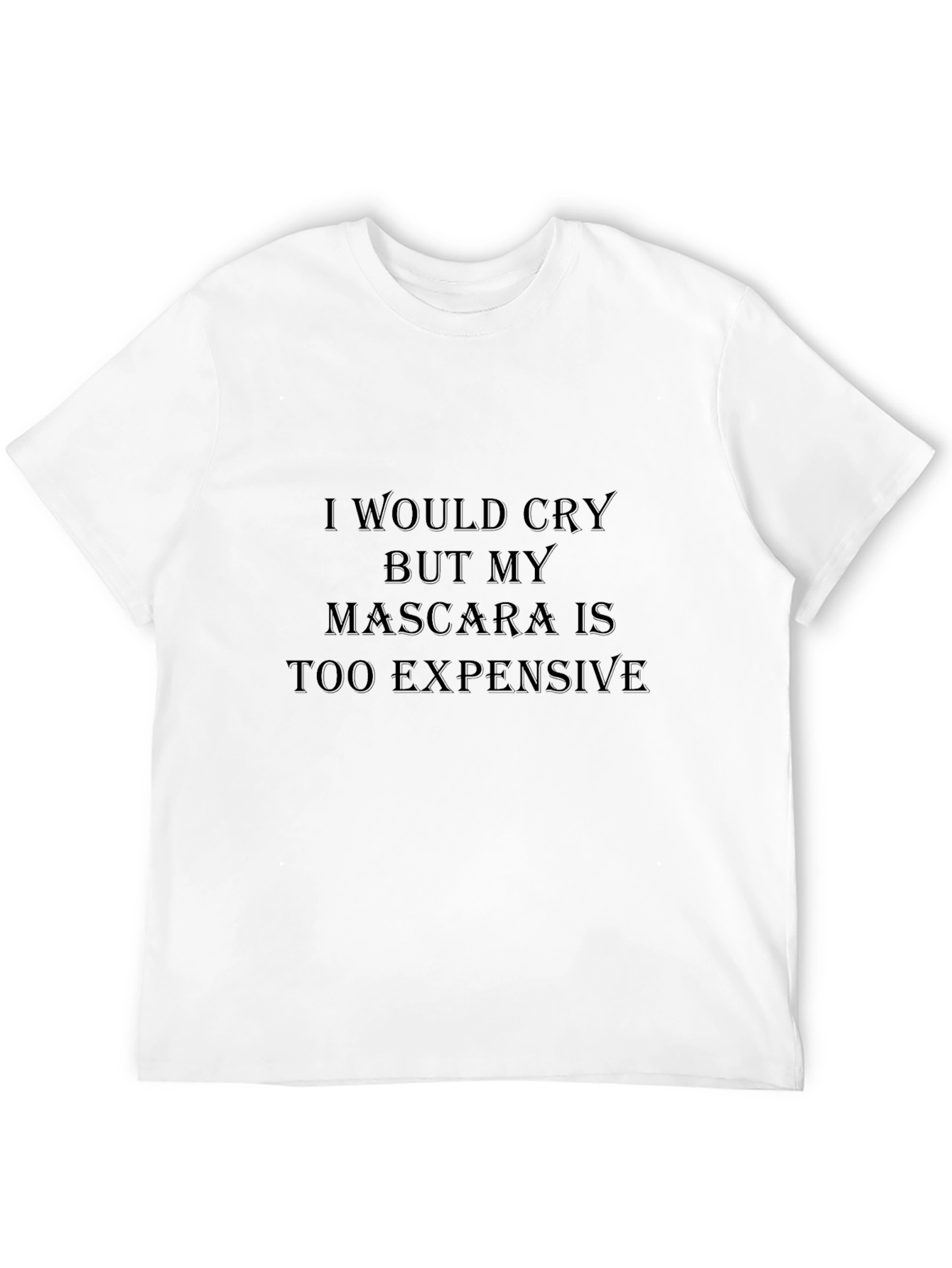 Black Funny Mascara Graphic Tee - I Would Cry view 12