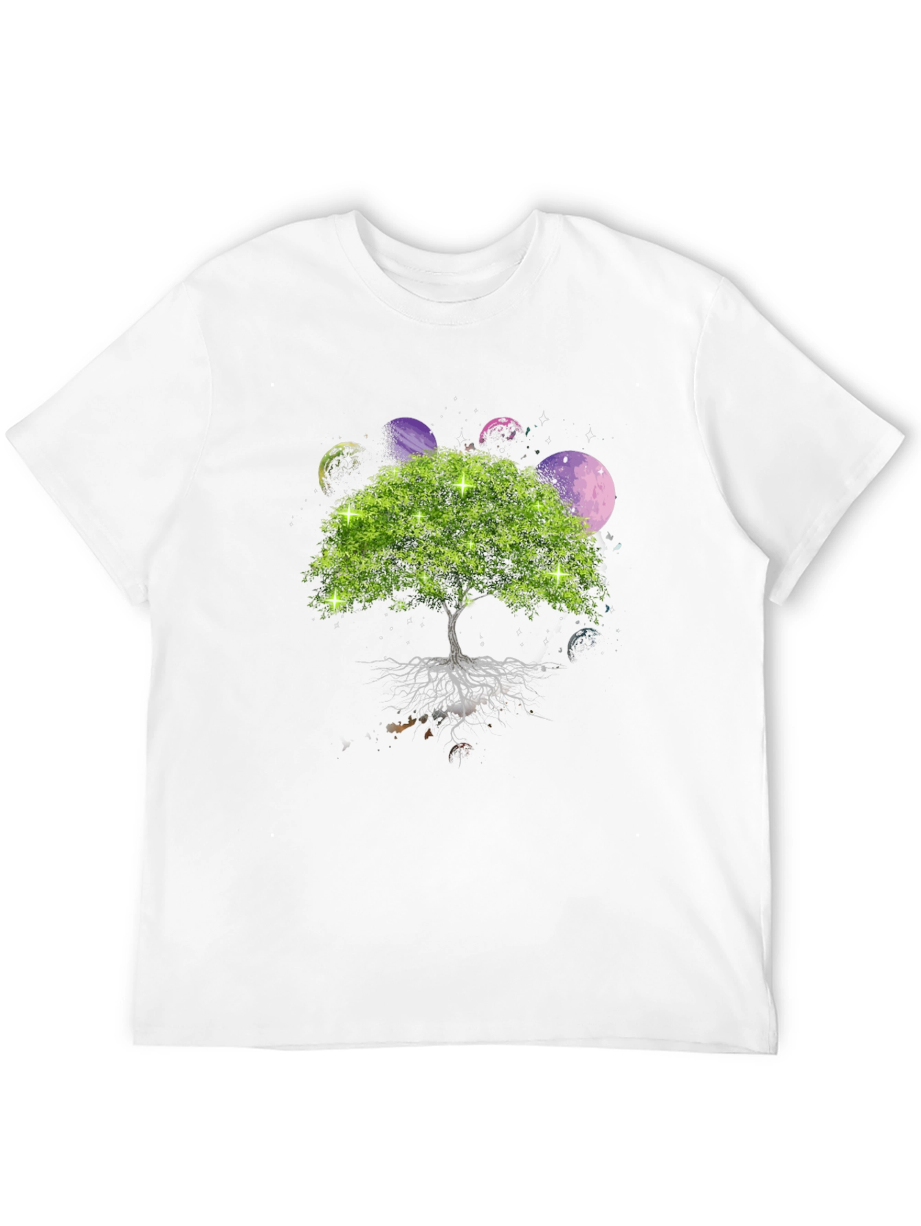 Black Tree of Life Planets Graphic Tee - Men's Black T-Shirt view 12