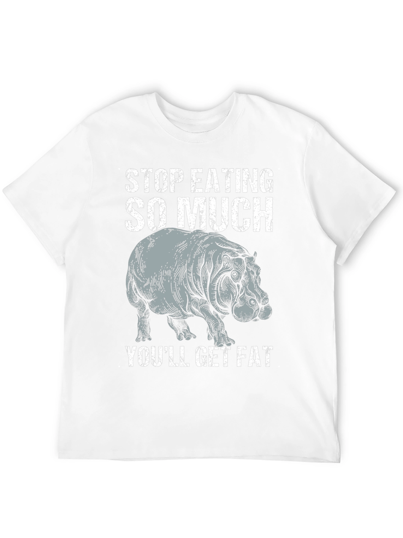 Black Stop Eating So Much Hippo Graphic T-Shirt view 12