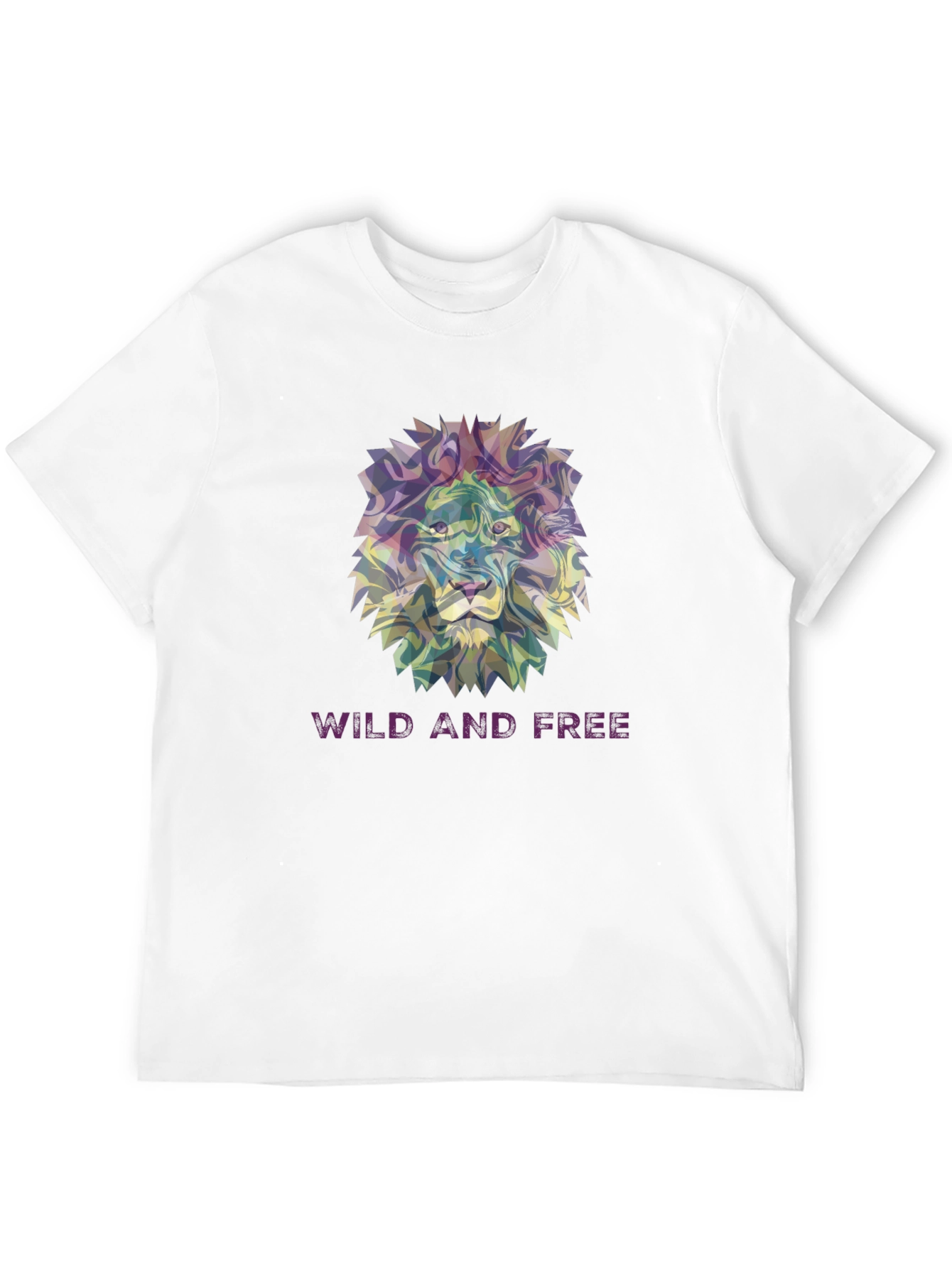 Black Wild and Free Lion Graphic Tee - Black Cotton T-Shirt view 12