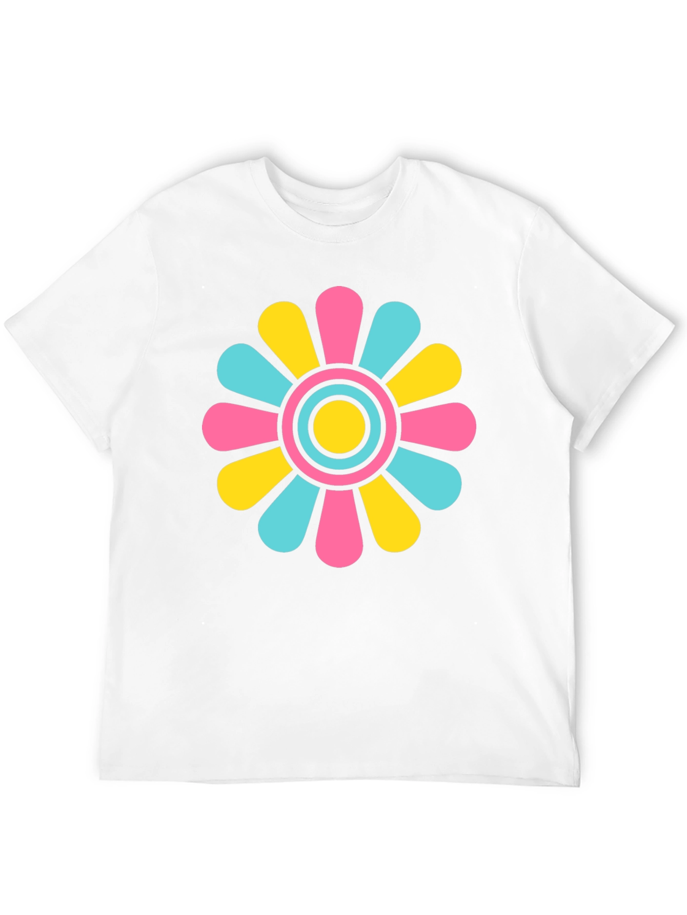 Black Retro Flower Power T-Shirt - Black Cotton Blend view 12