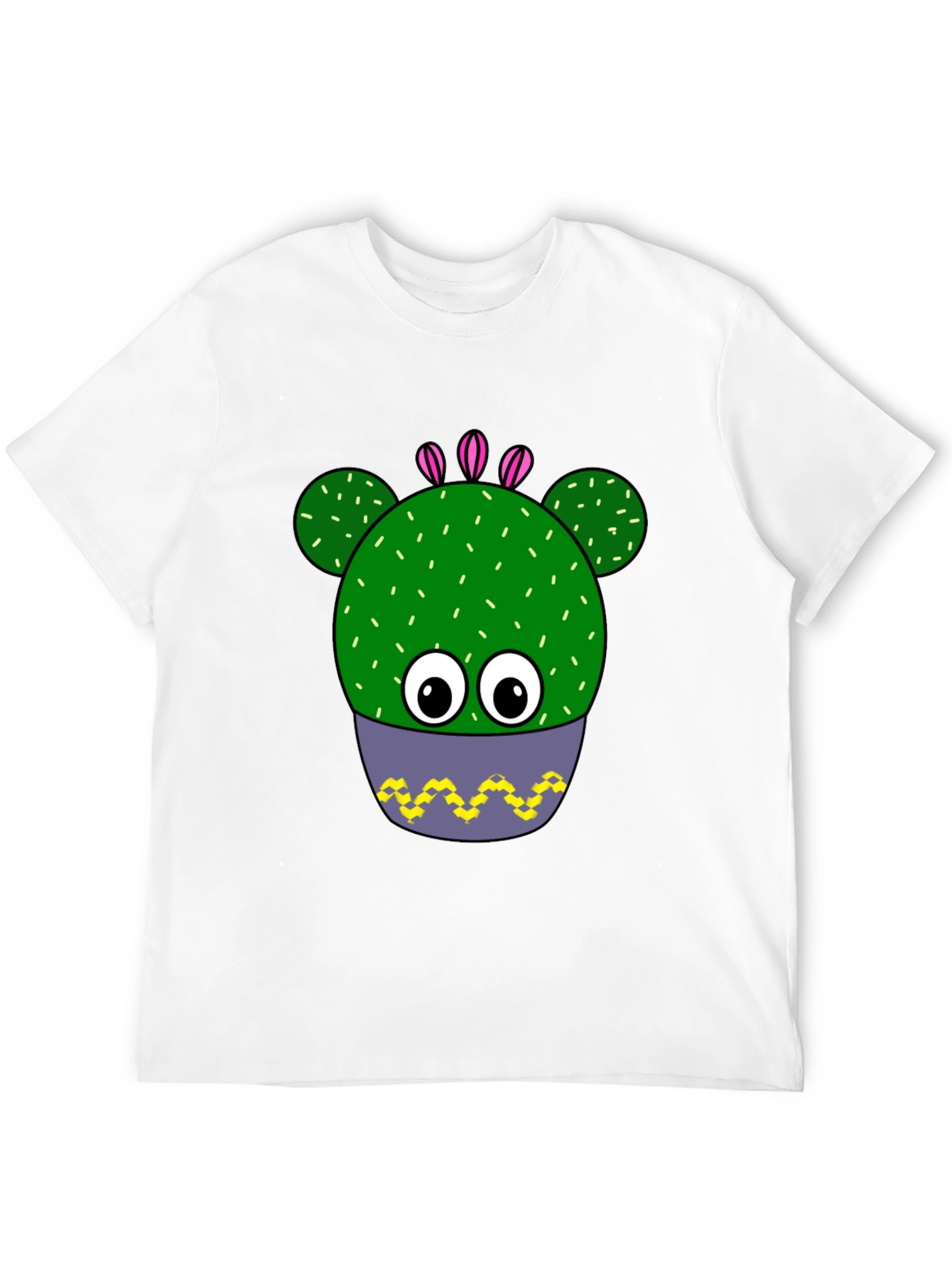 Black Funny Cactus Plant Graphic Print T-Shirt view 12