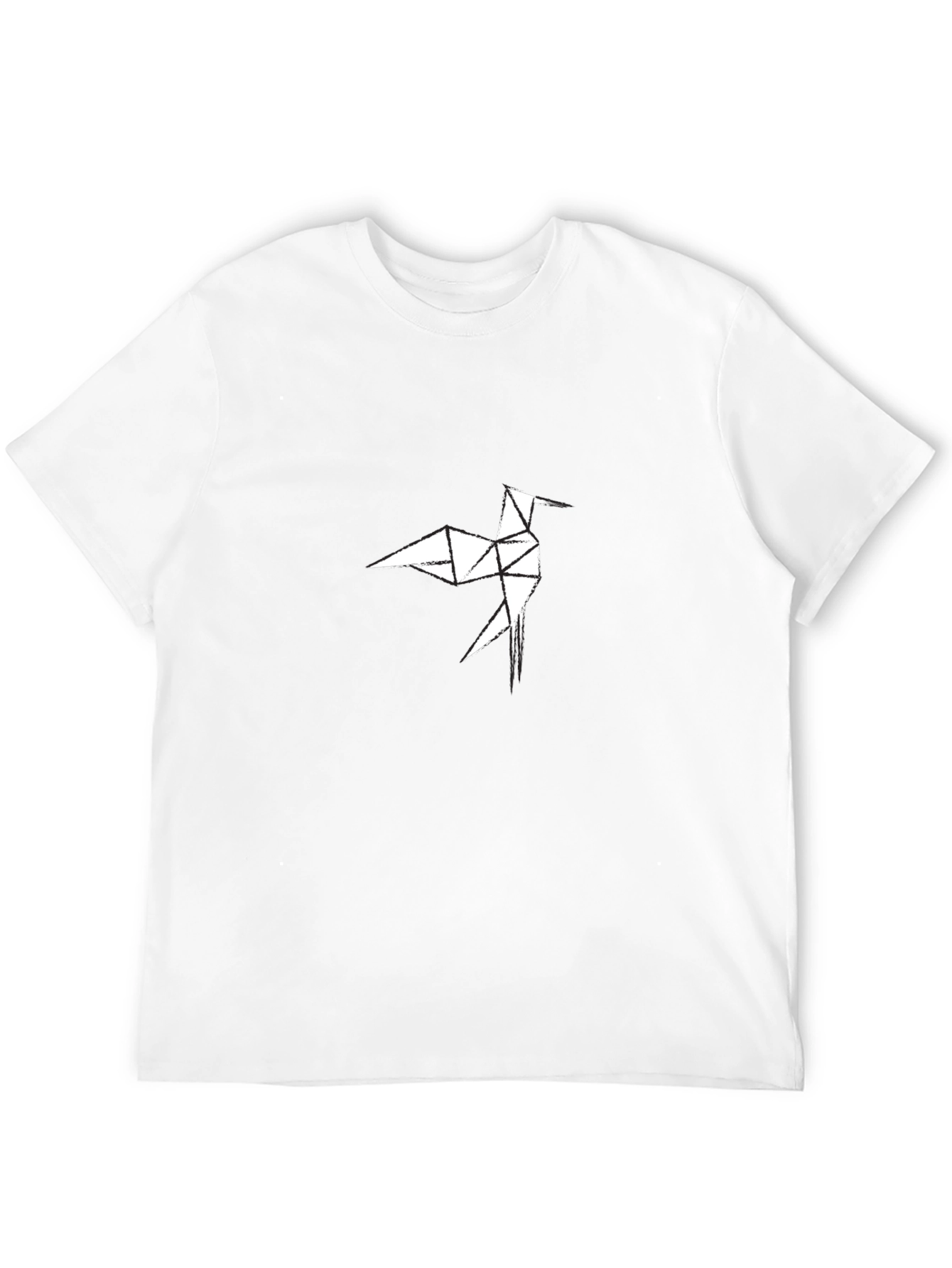 Black Origami Bird Graphic Tee - Modern Geometric Design view 12