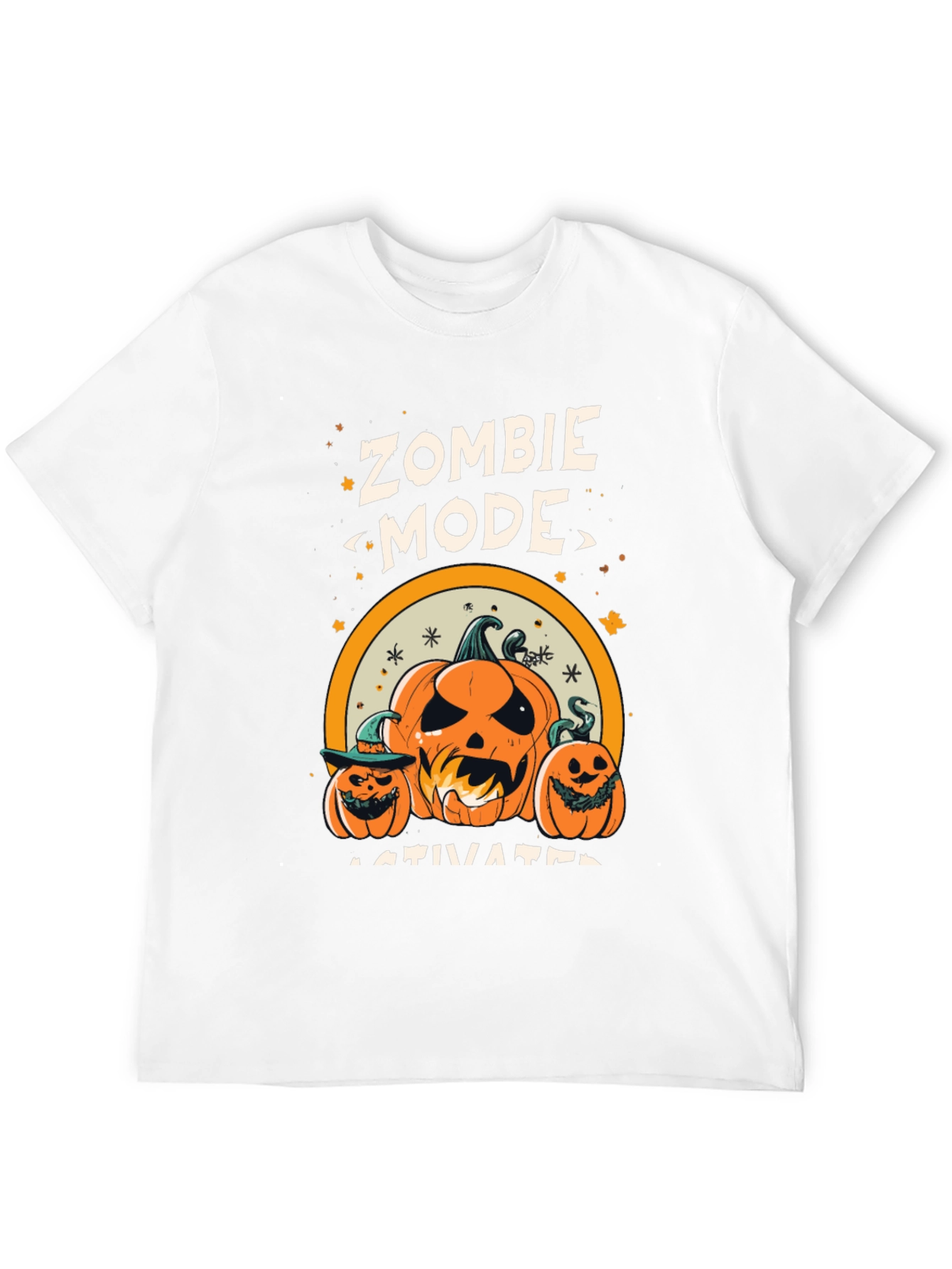 Black Zombie Mode Activated Halloween T-Shirt view 12
