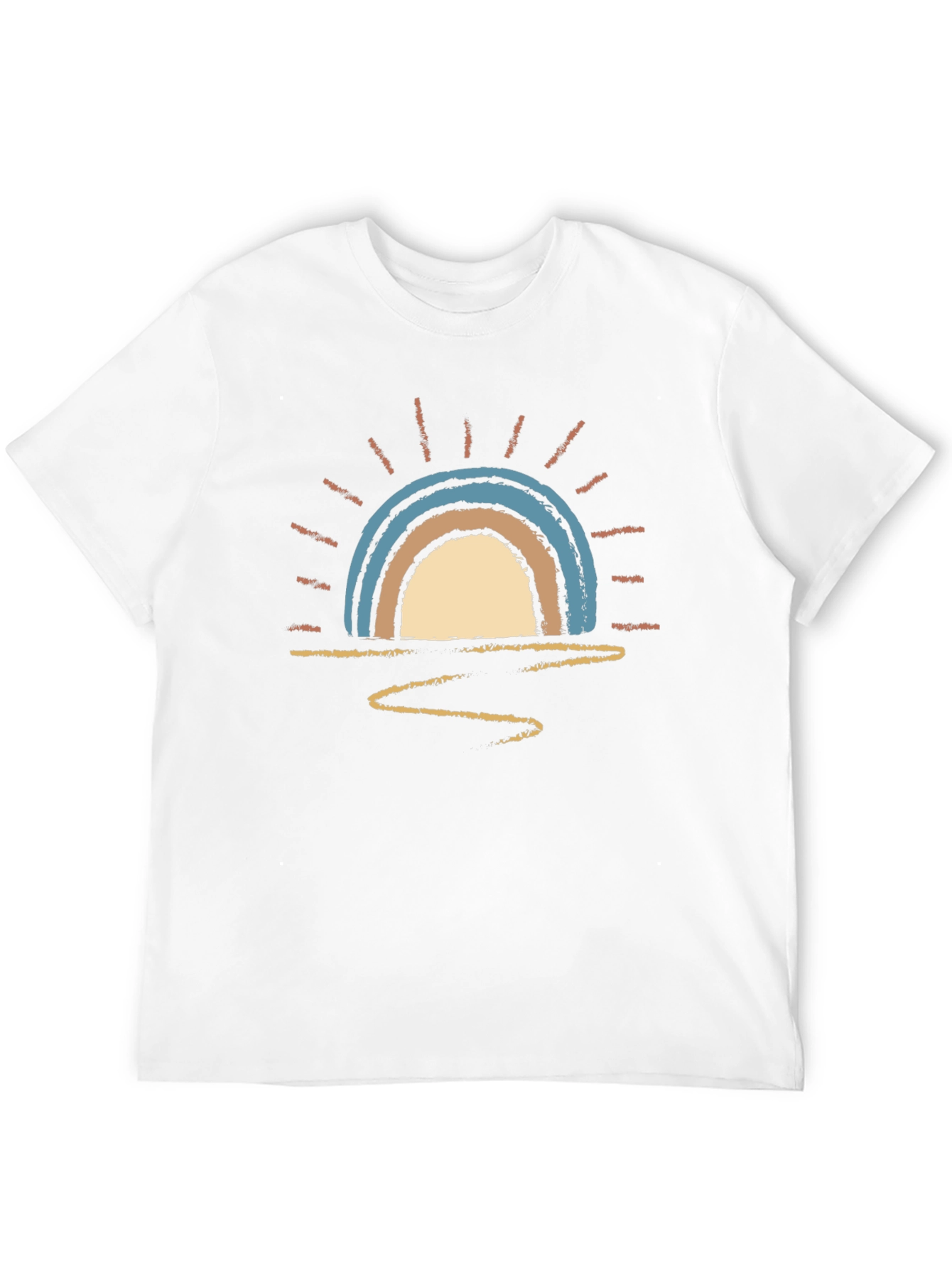 Black Sunset Rainbow Graphic Tee - Soft Cotton Blend view 12