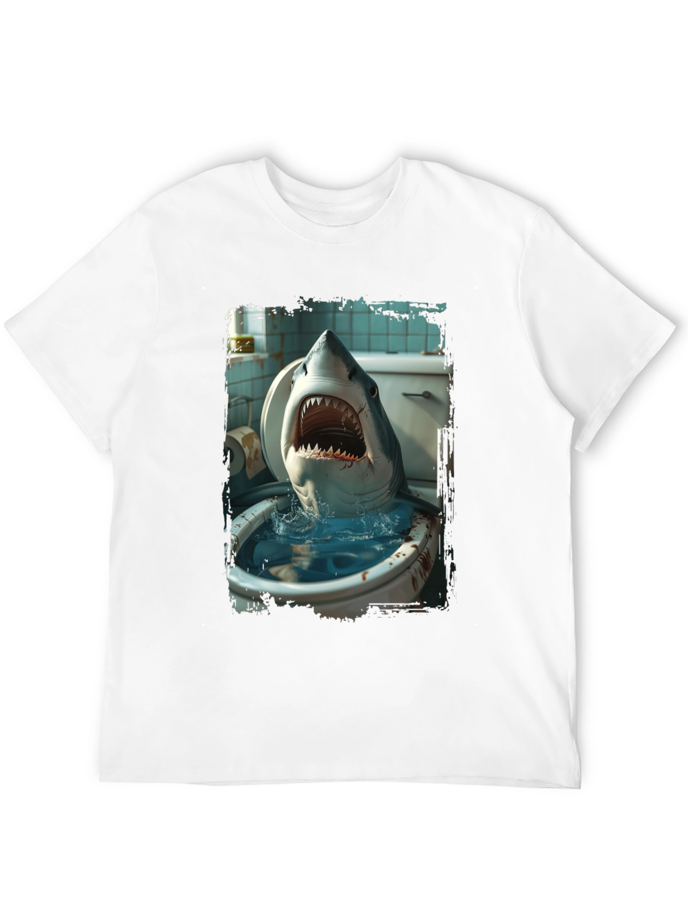 Black Shark Toilet Humor T-Shirt view 12