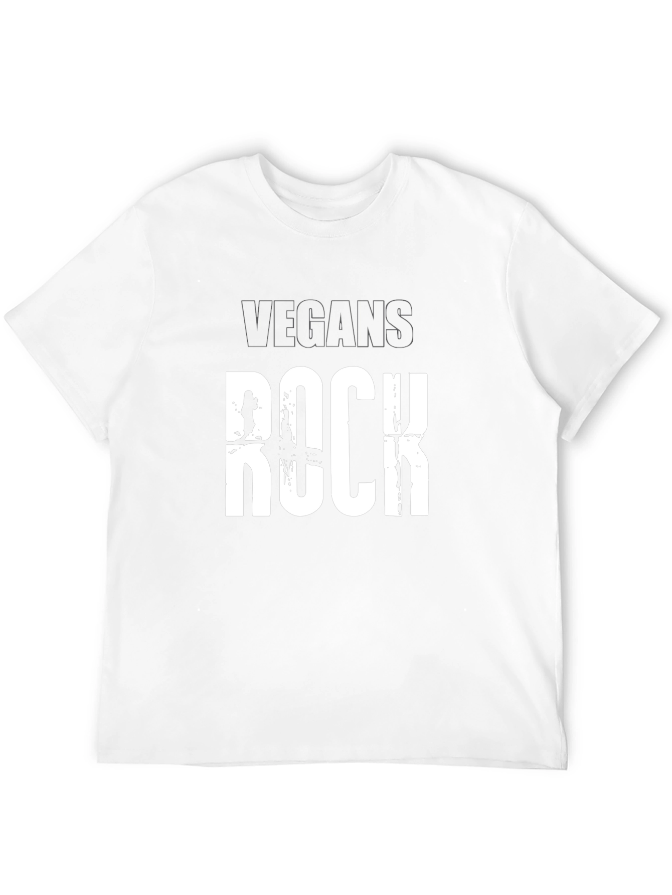 Black Vegans Rock Graphic Print Black T-Shirt view 12