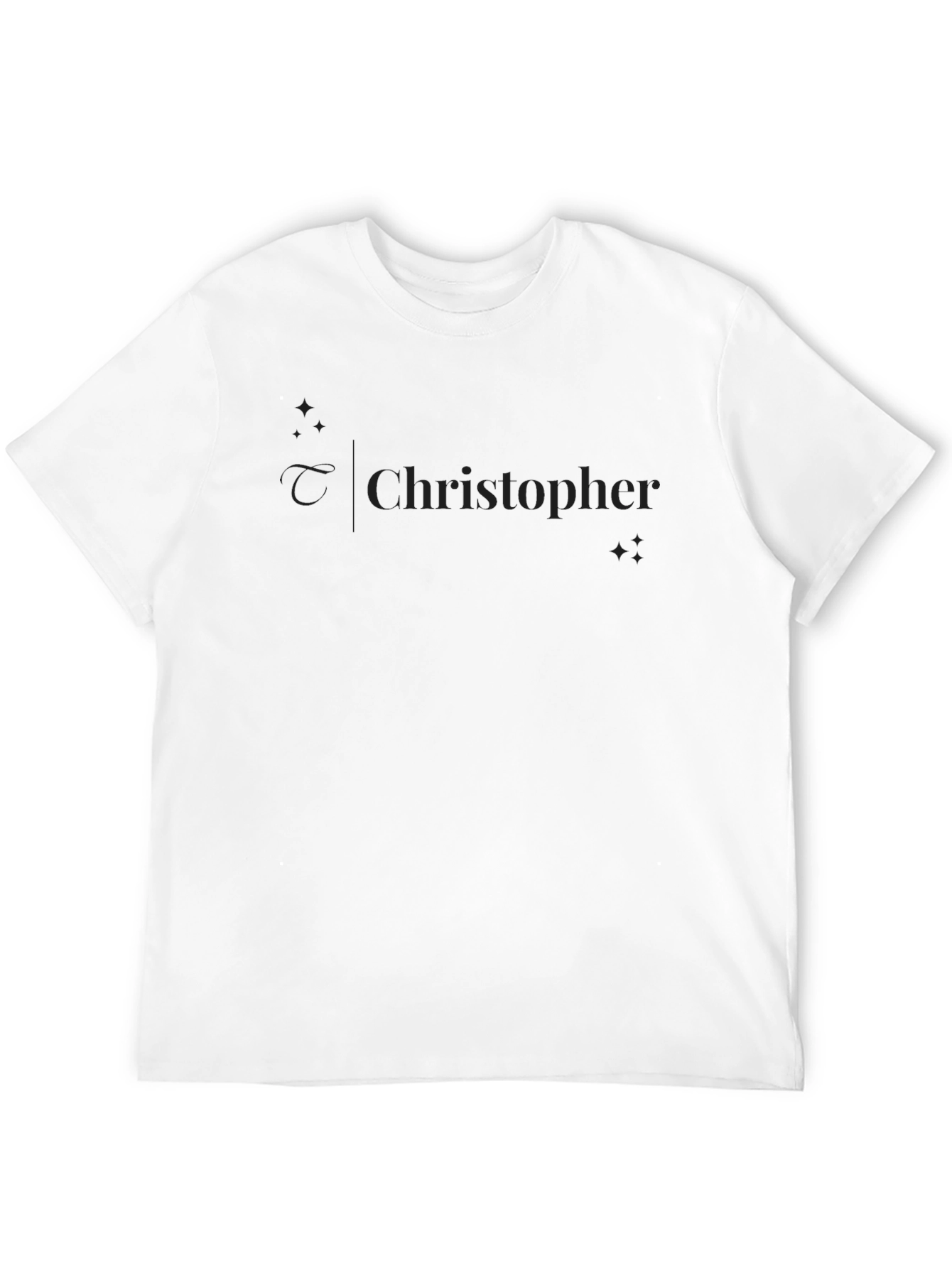 Black Personalized Name T-Shirt - 'Christopher' Design view 12