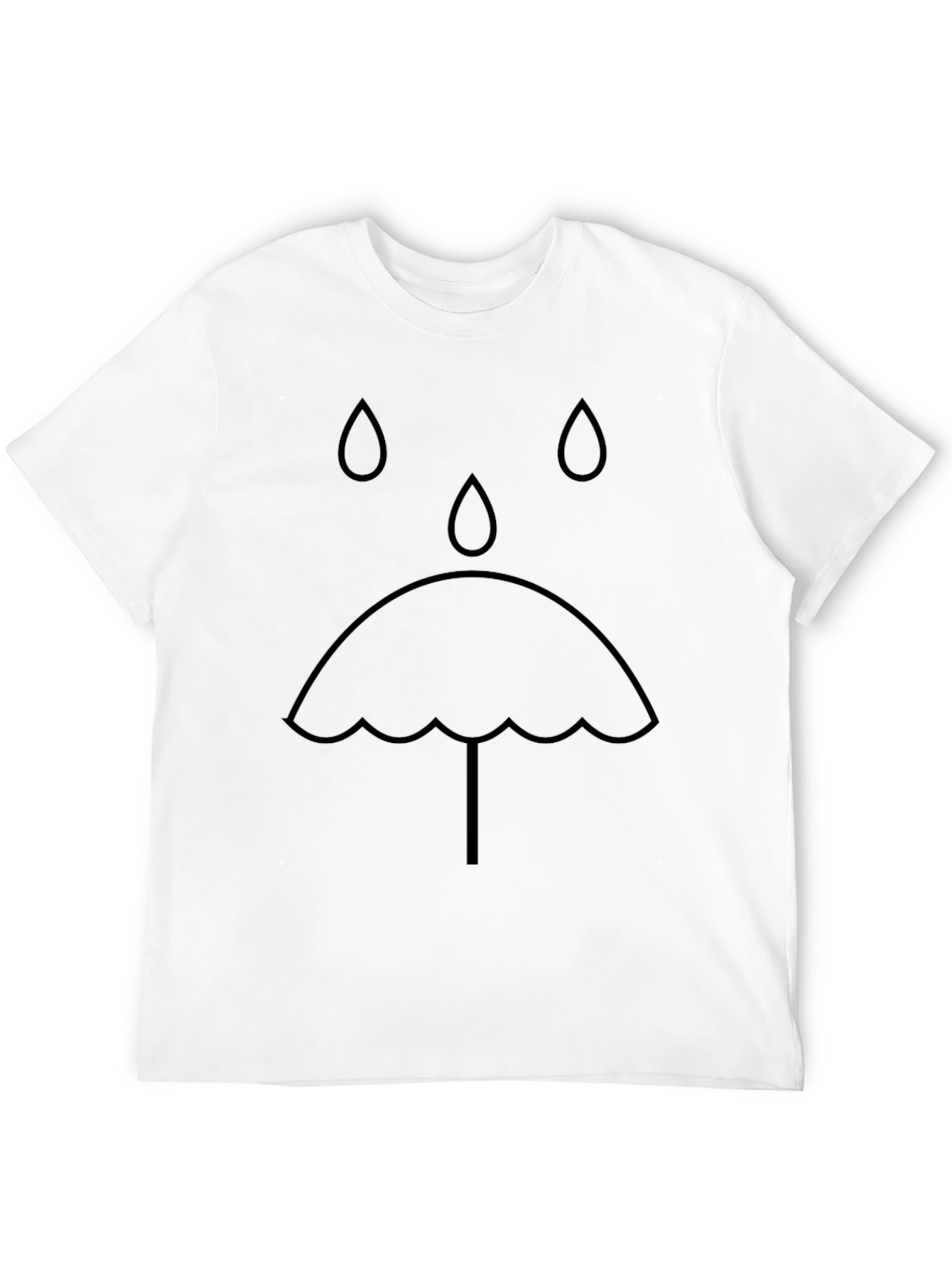 Black Sad Umbrella Graphic Tee - Black Cotton T-Shirt view 12