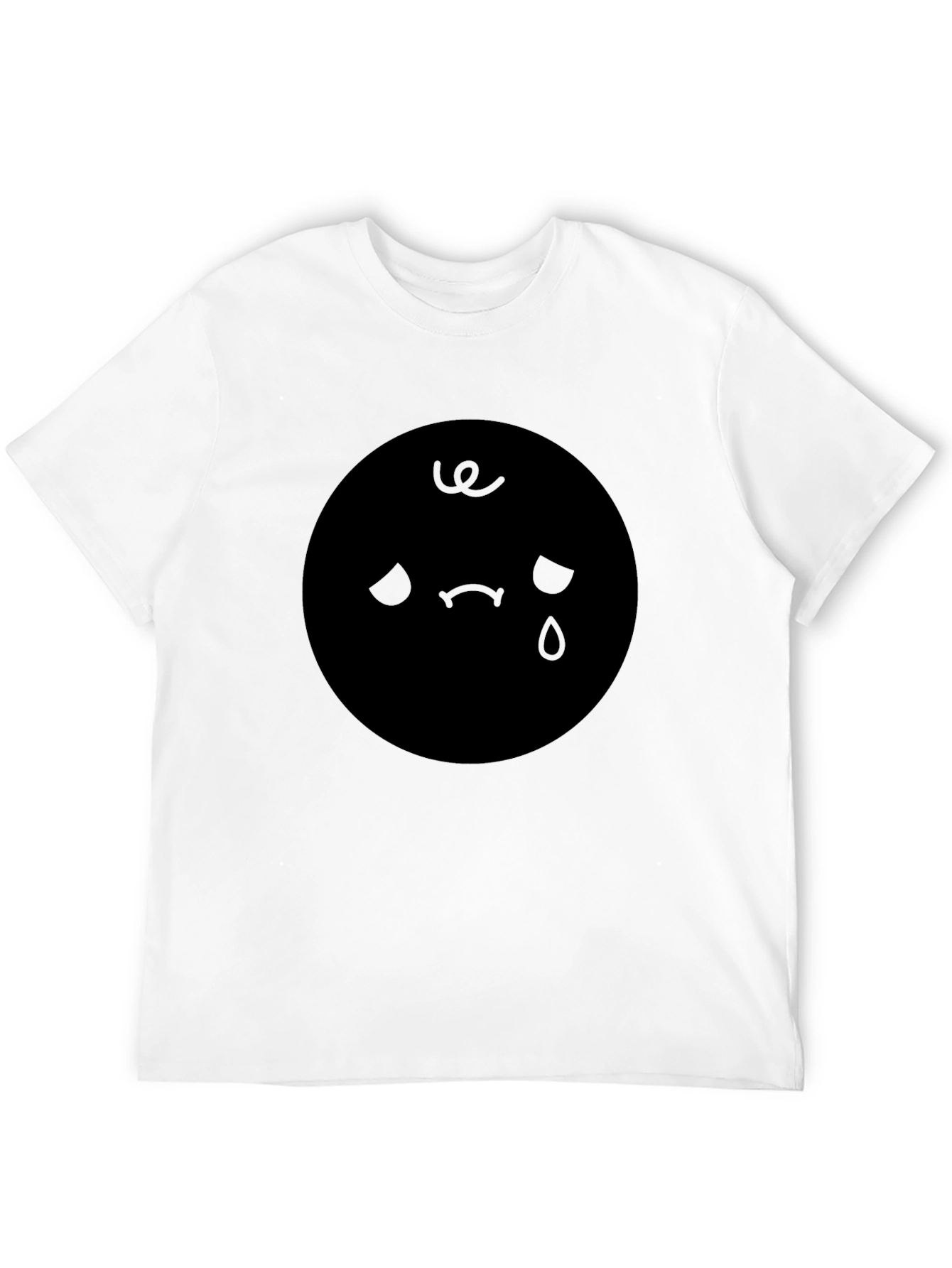 Black Sad Emoji Graphic Black T-Shirt view 12
