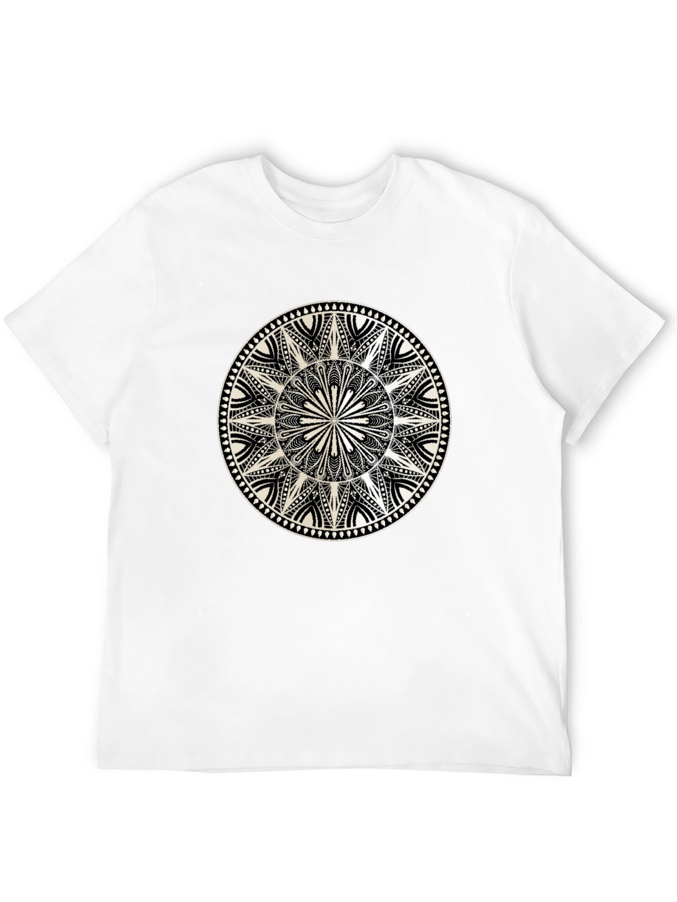 Black Mandala Graphic Print Black T-Shirt view 12