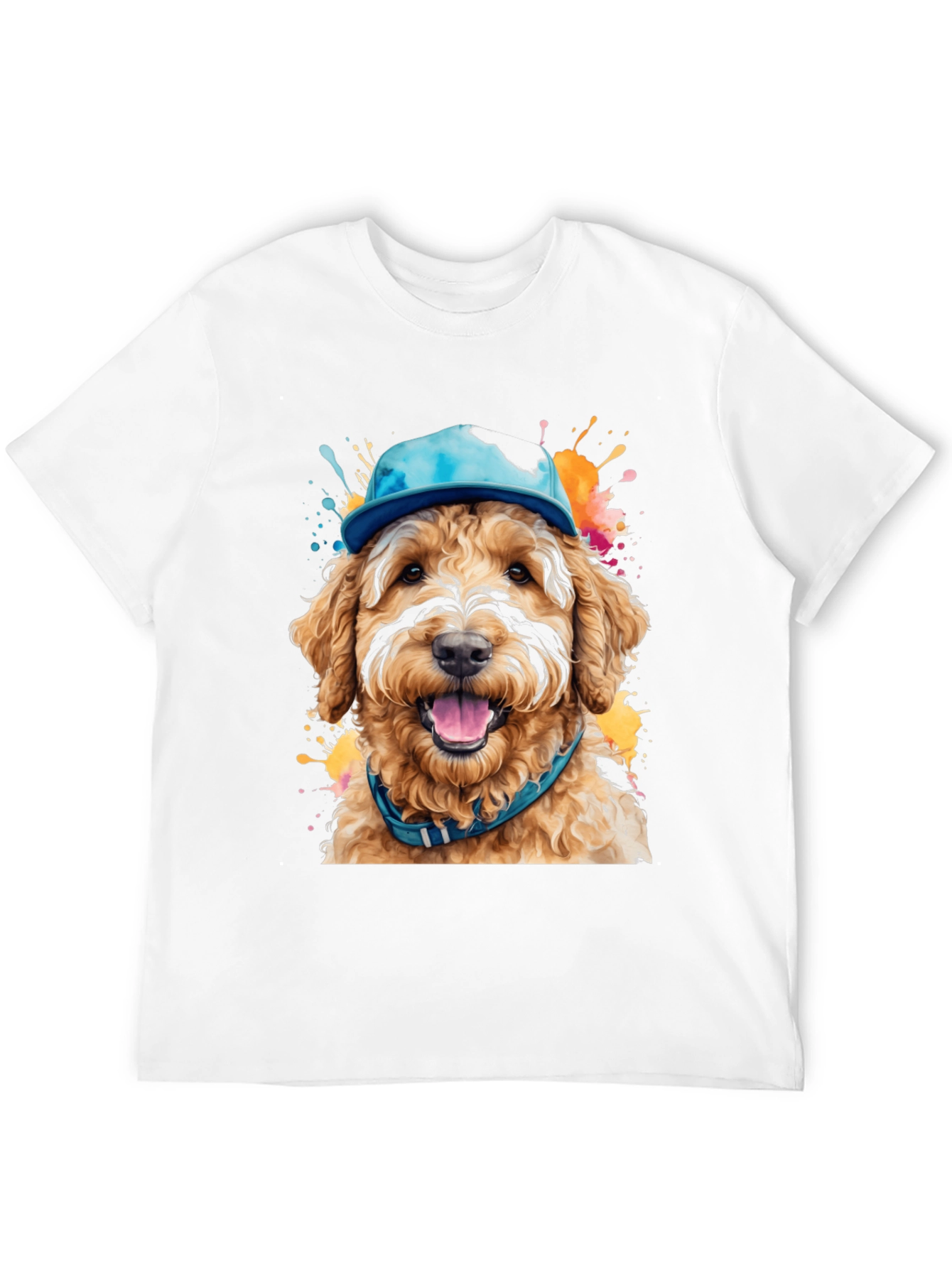 Black Dog in Hat T-Shirt - Unique Artistic Design view 12