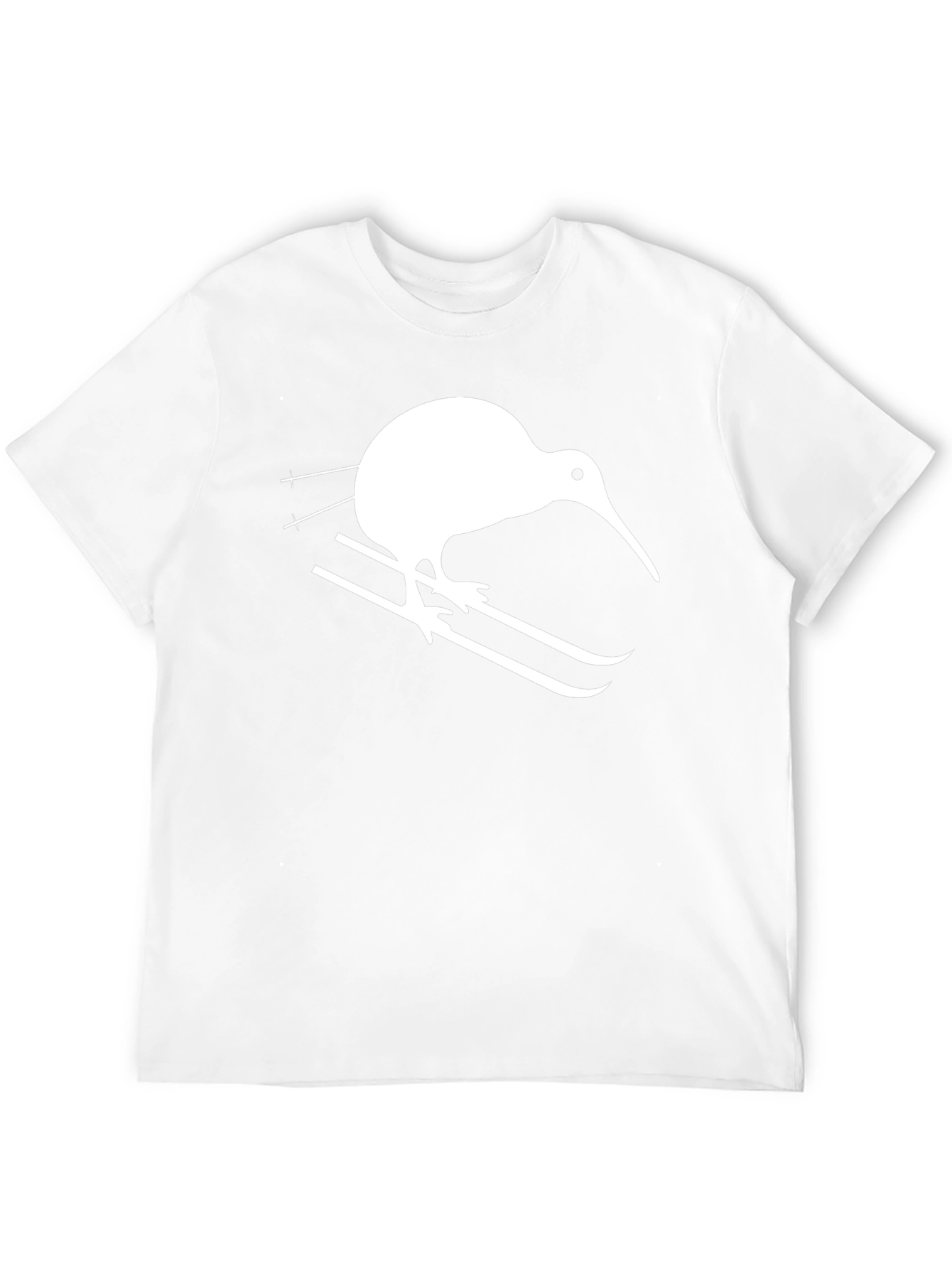 Black Kiwi Bird Skiing T-Shirt - Graphic Tee view 12