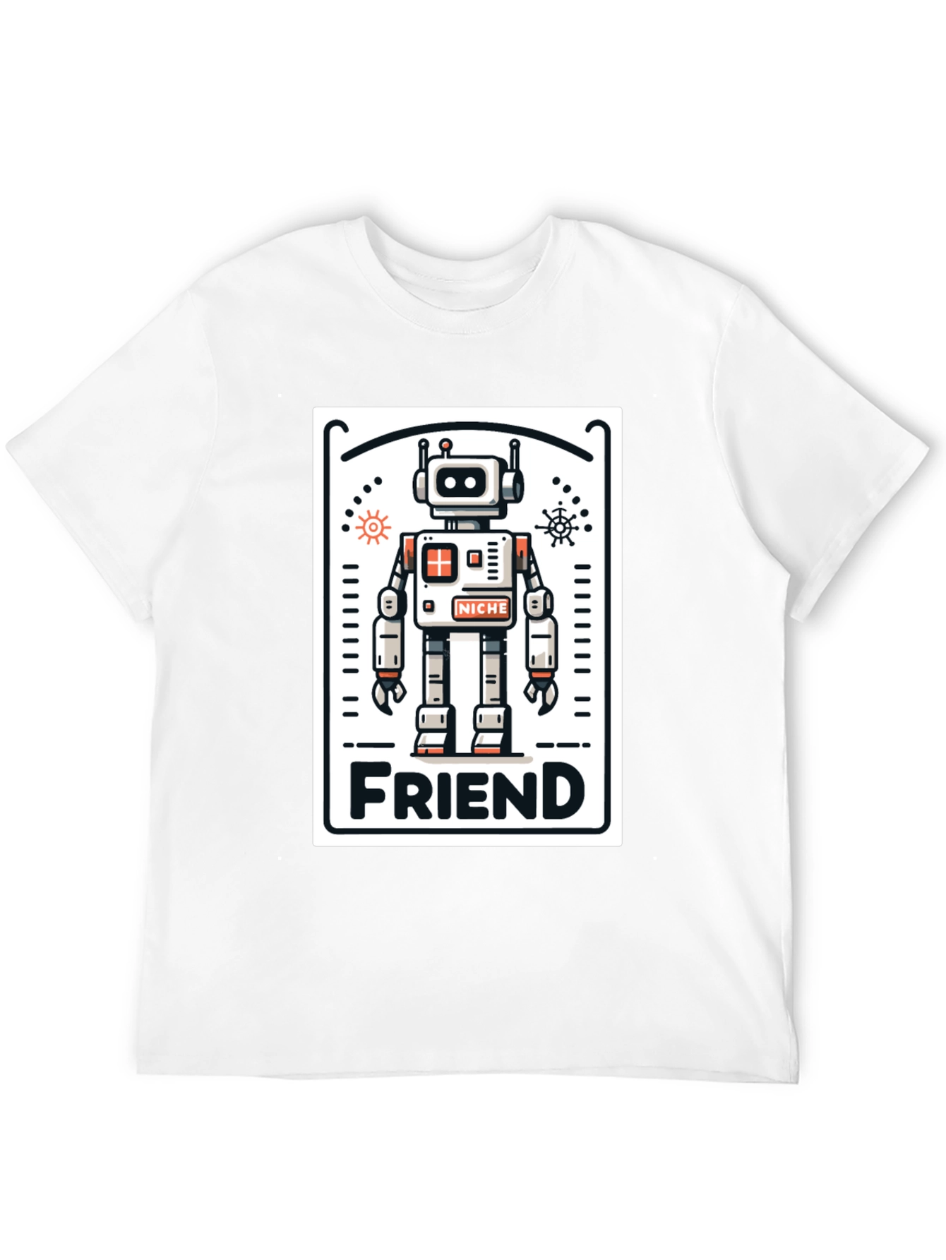 Black Robot Friend Graphic Tee - Black view 12