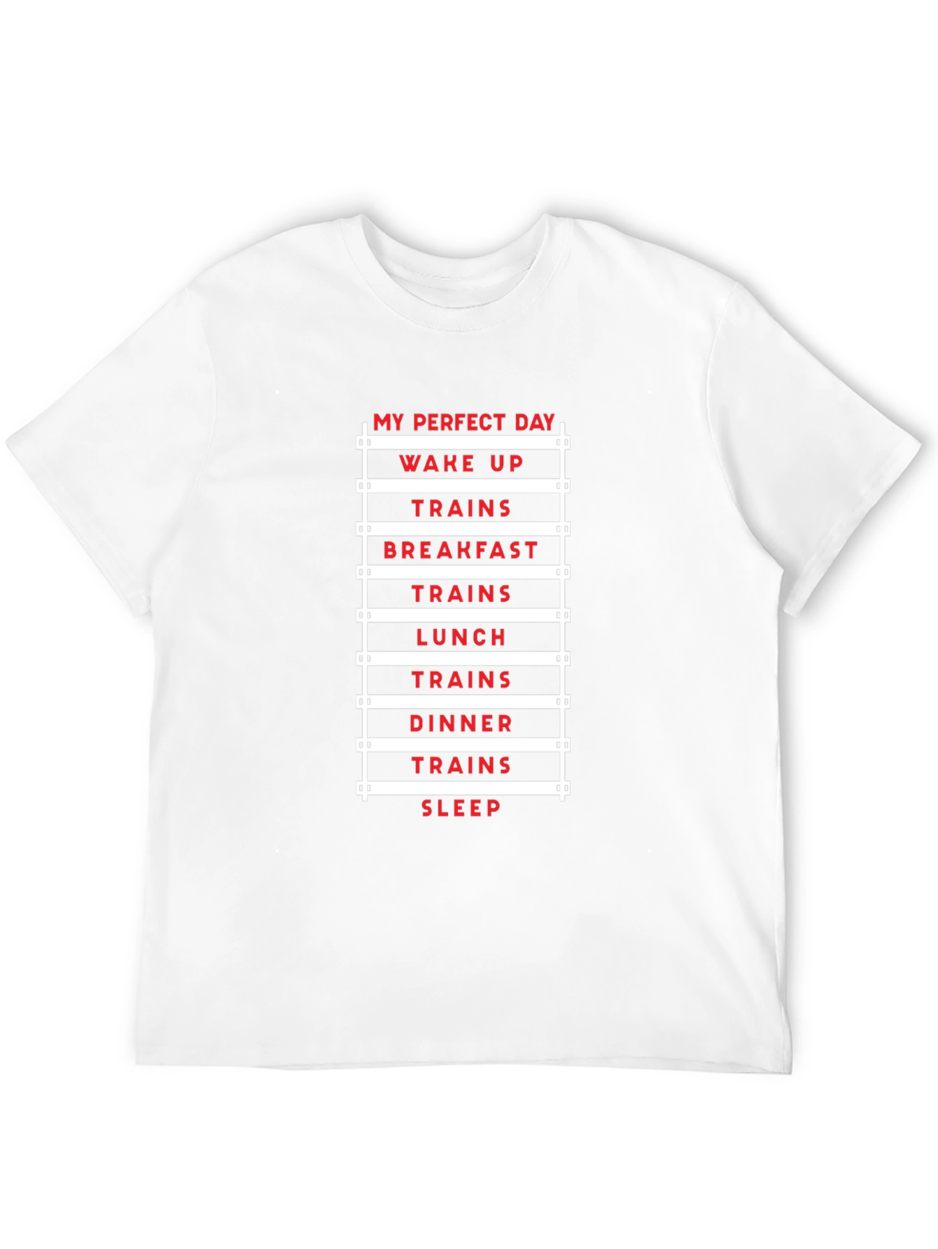 Black My Perfect Day Trains T-Shirt view 12