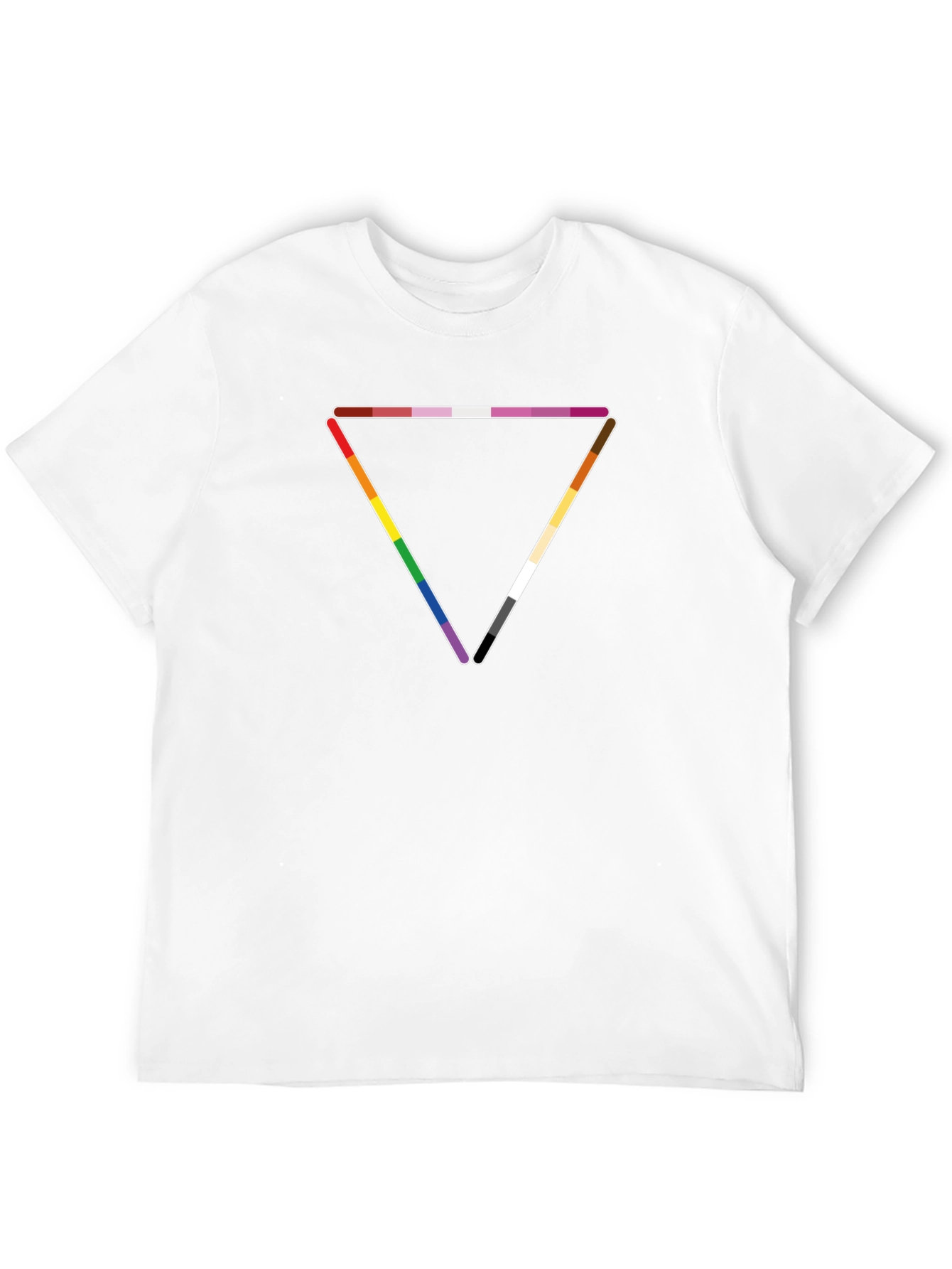 Black LGBTQ+ Pride Triangle Graphic T-Shirt view 12