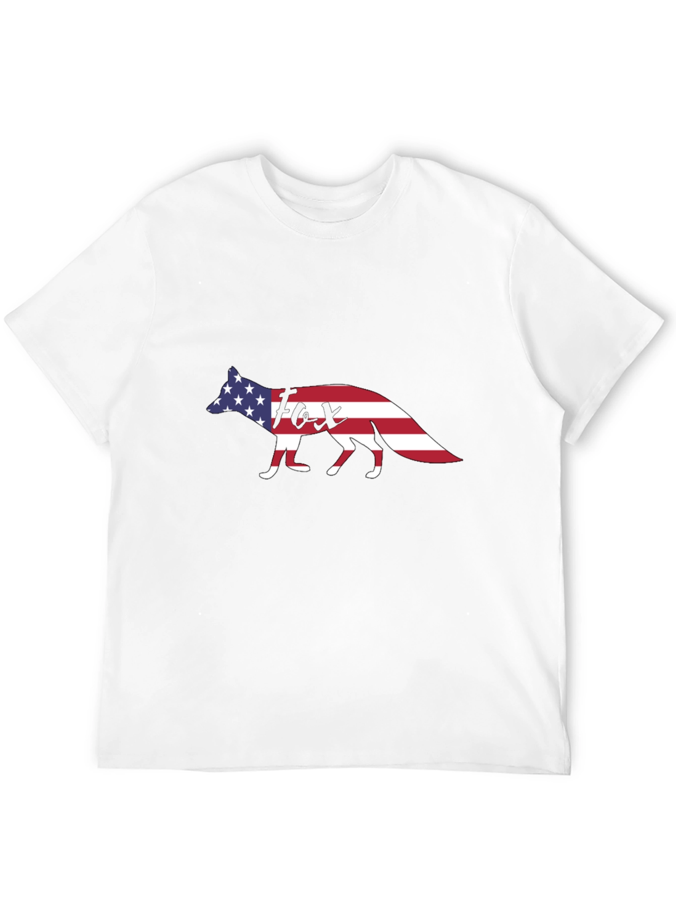 Black American Fox Graphic T-Shirt - Patriotic USA Design view 12