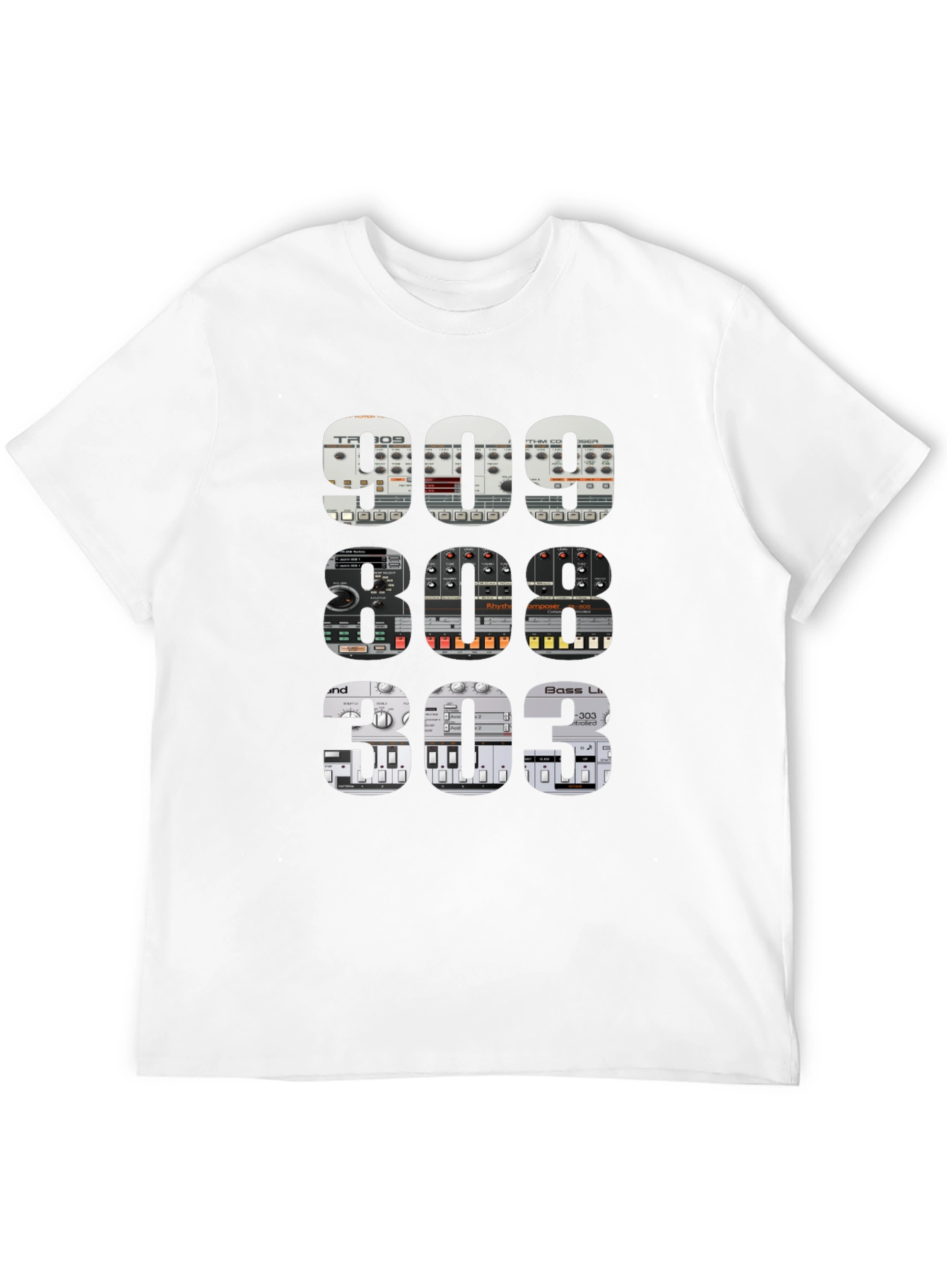 Black 909 808 303 Synth T-Shirt - Music Producer view 12