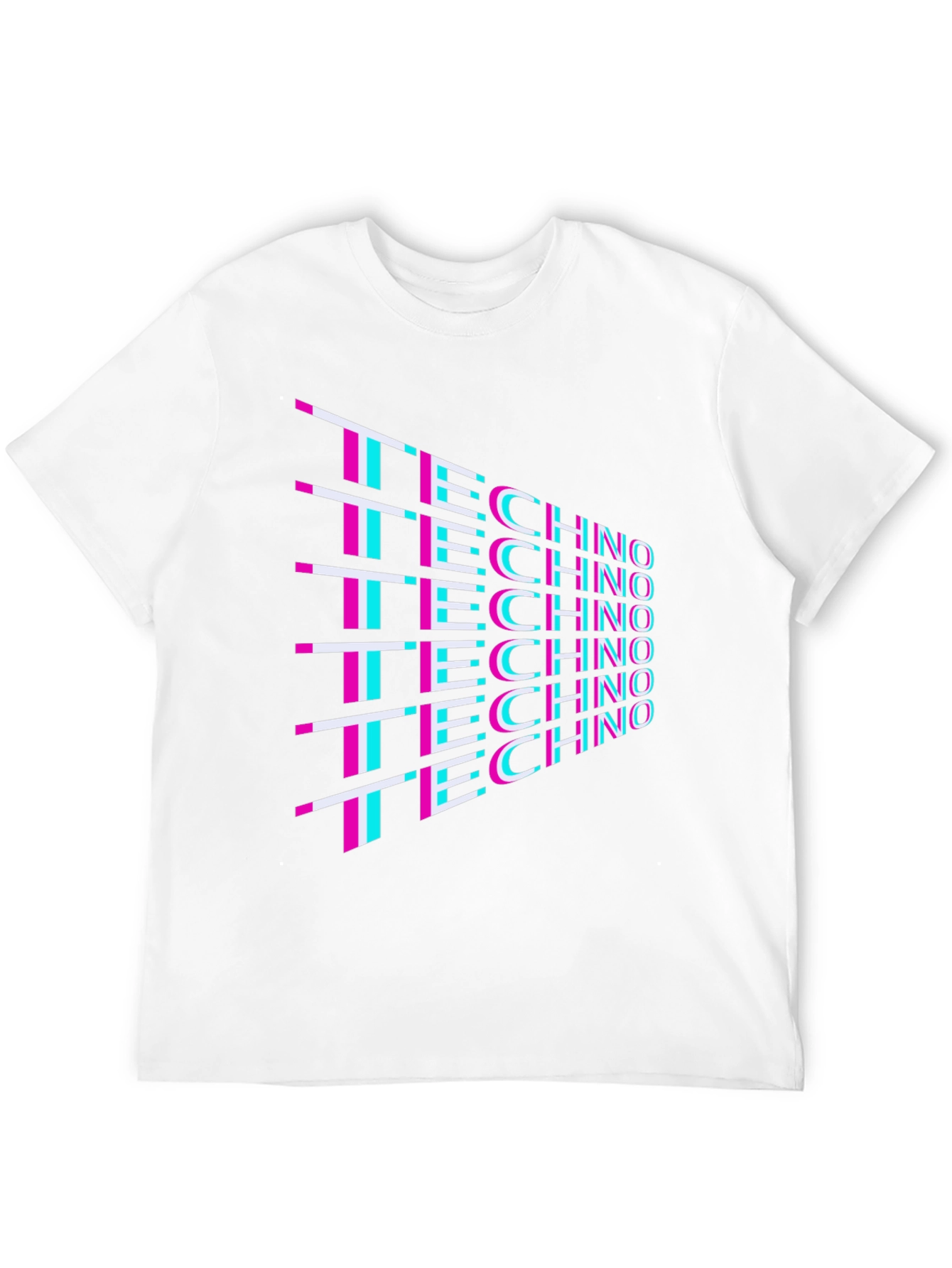 Black Techno Glitch T-Shirt - Retro 80s Rave Party Tee view 12
