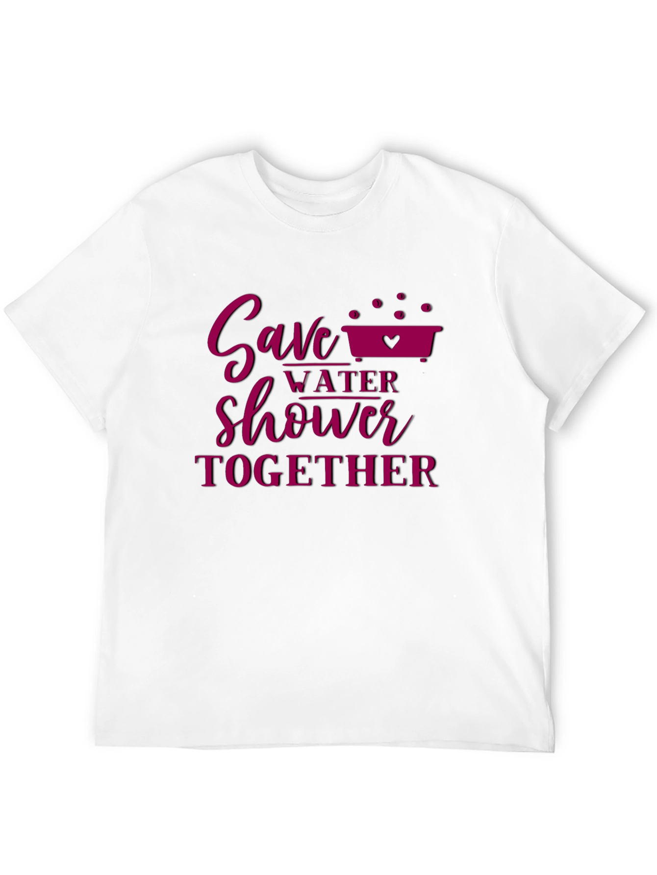 Black Save Water Shower Together Black Graphic Tee view 12