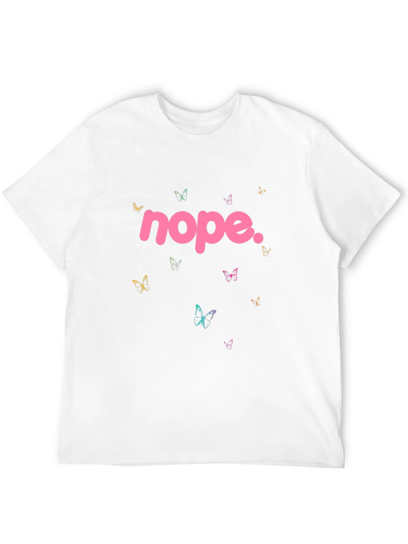 Black Nope Butterfly Graphic Tee - Trendy Casual Style view 12
