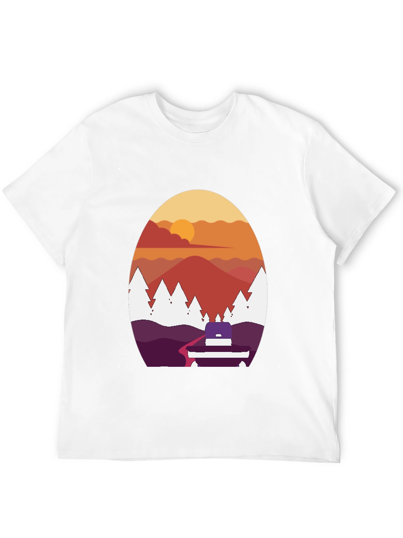 Black Sunset Mountain Graphic Tee - Black view 12