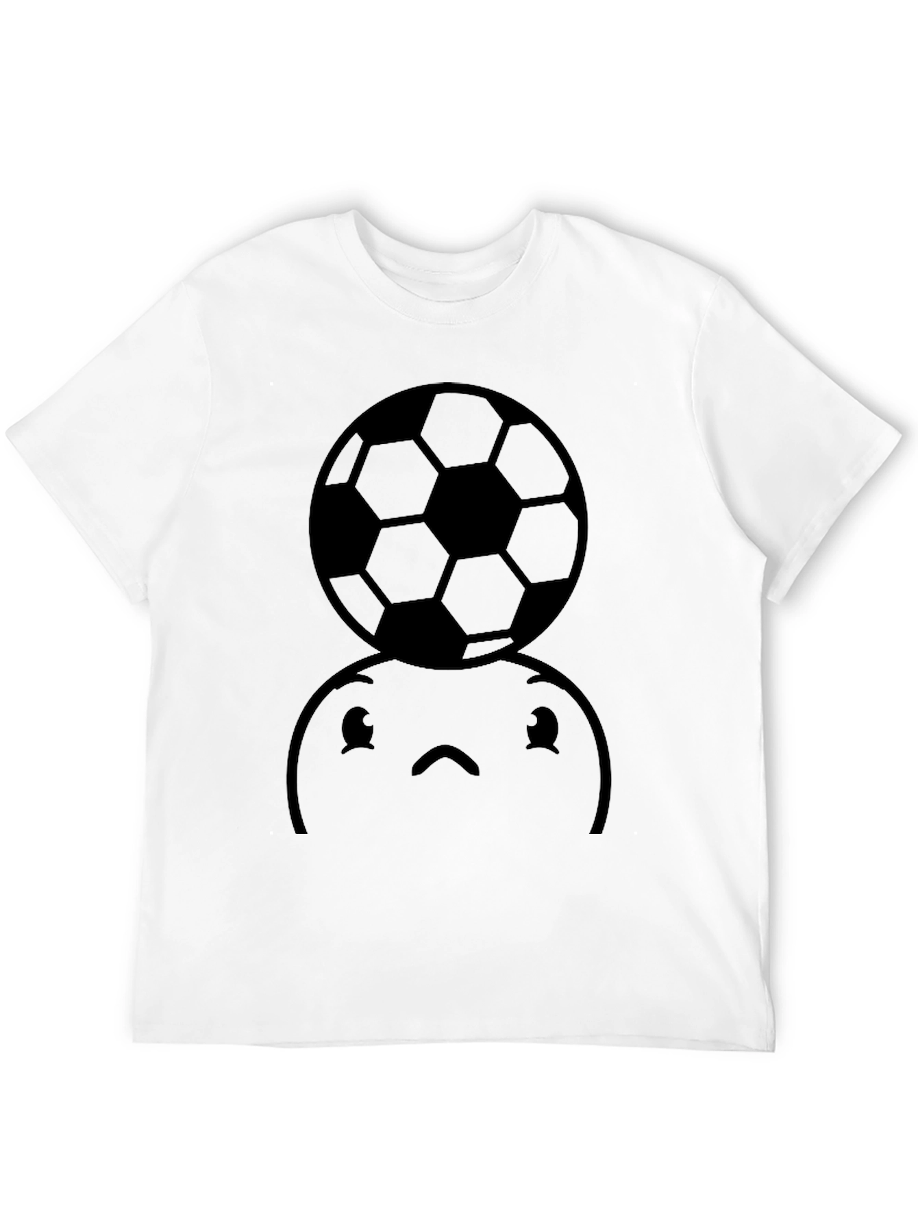 Black Soccer Ball Graphic T-Shirt - Funny Face Tee view 12