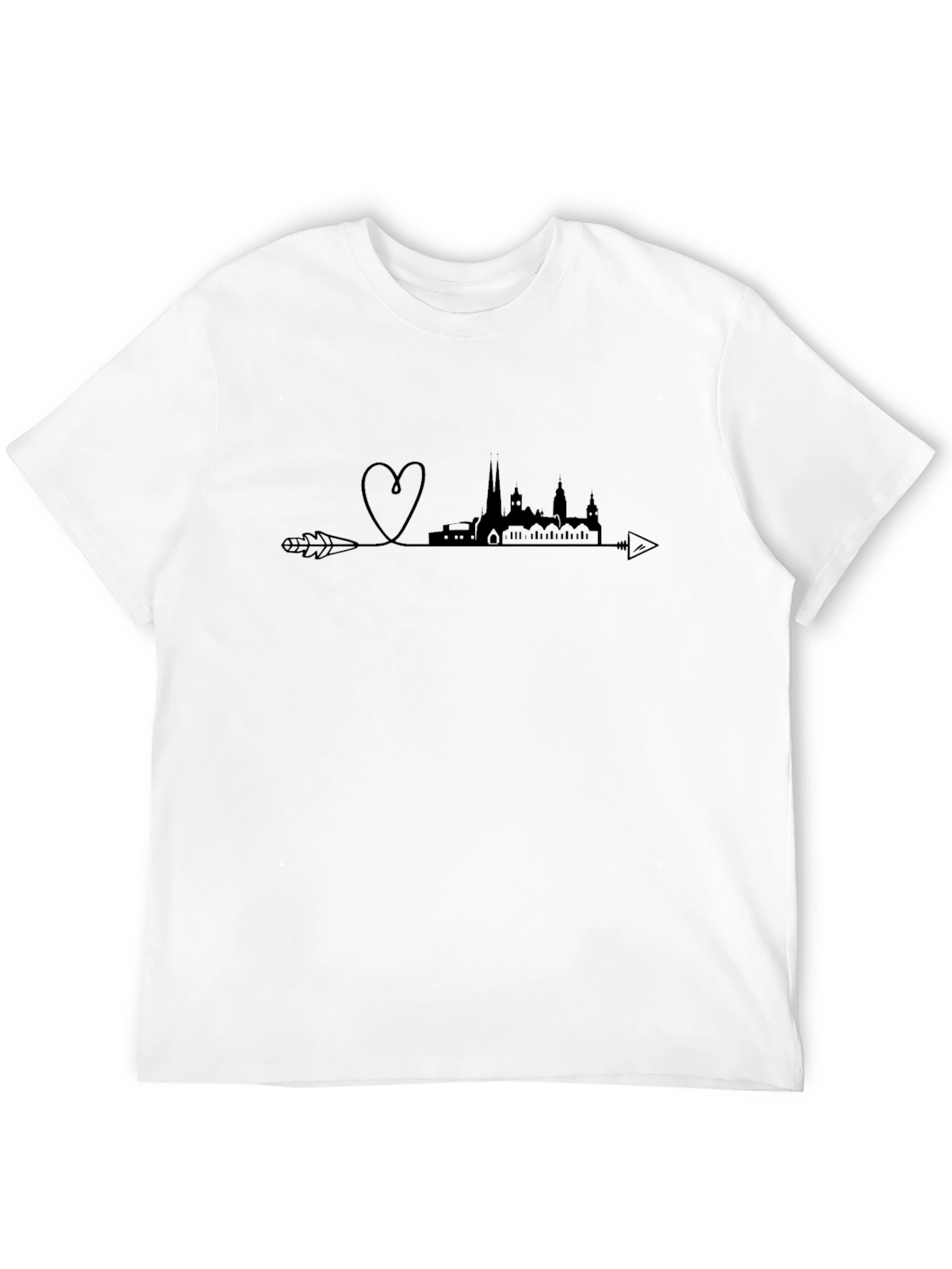 Black Heart Arrow Cityscape Graphic Tee view 12