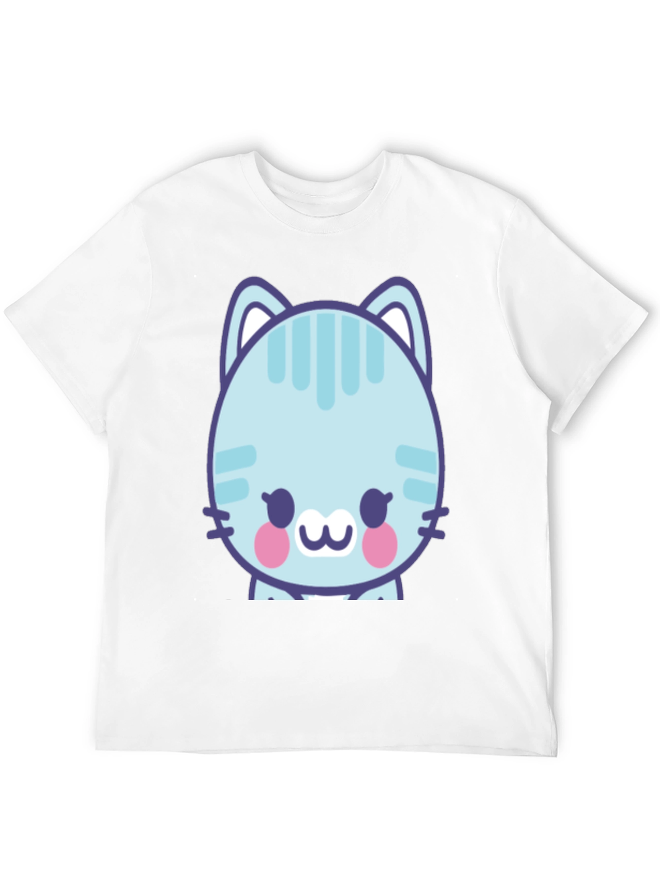 Black Cute Cartoon Cat Graphic T-Shirt - Black view 12