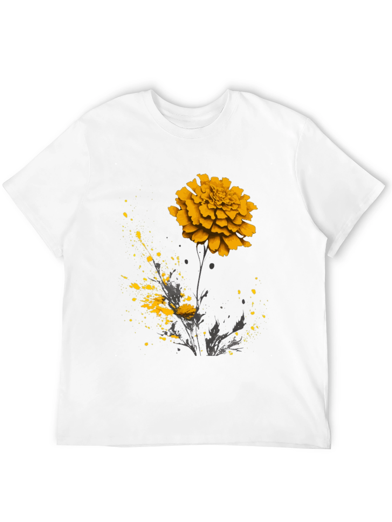 Black Floral Graphic Tee - Black T-Shirt with Flower Design view 12
