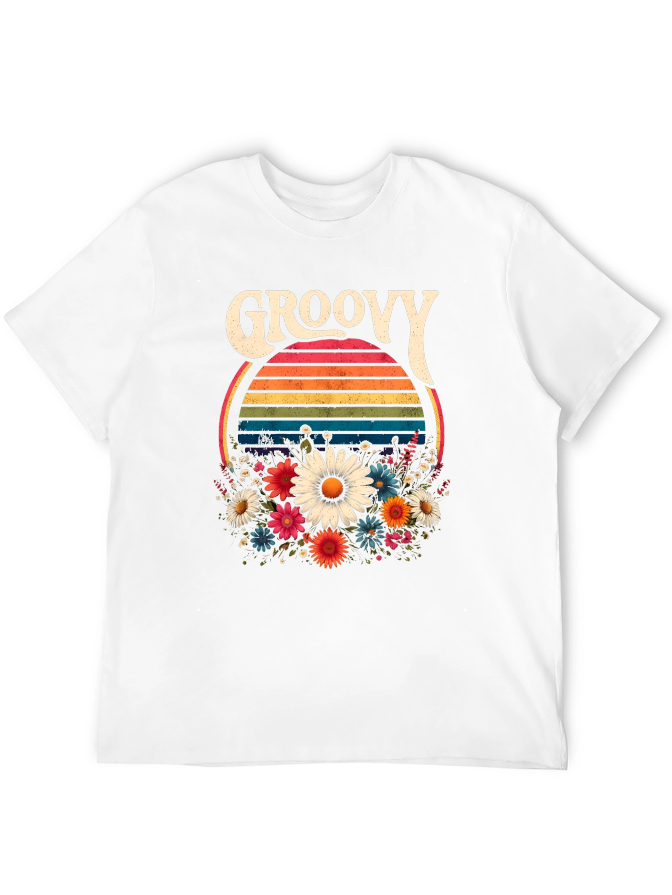 Black Groovy Floral T-Shirt - Retro Style view 12